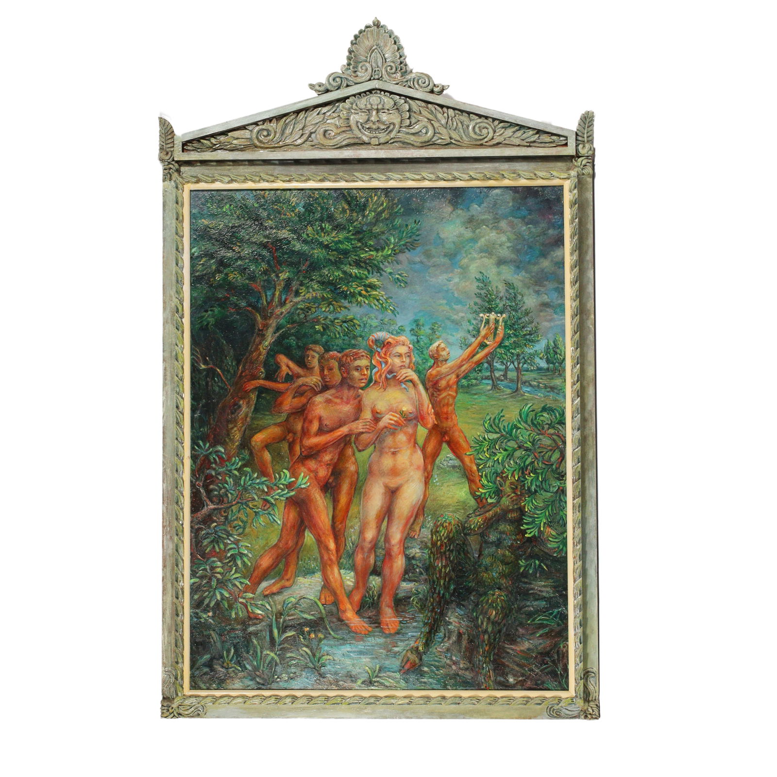 Apollo, 1964: Robert Lohman, Indiana (1919-2001), Apollo, 1964, oil on canvas, 48"H x 36"W, 65"H x 41"W (frame)