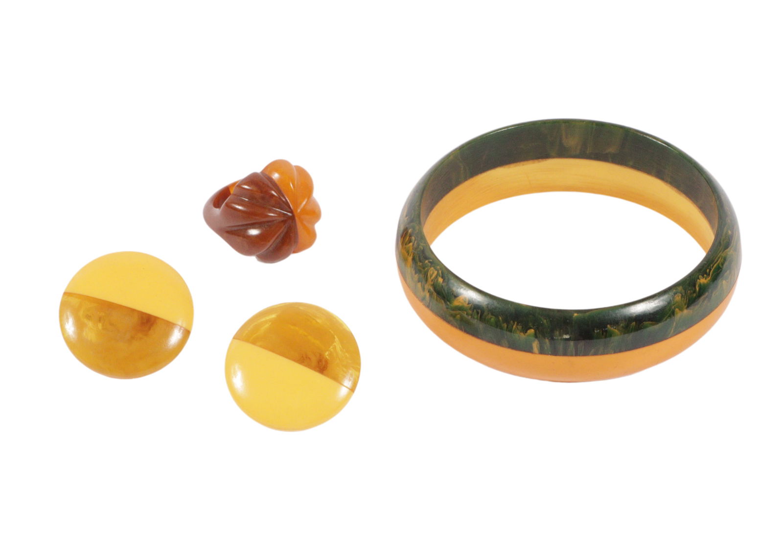 Two tone Bakelite 3pc group: (1 of 12)