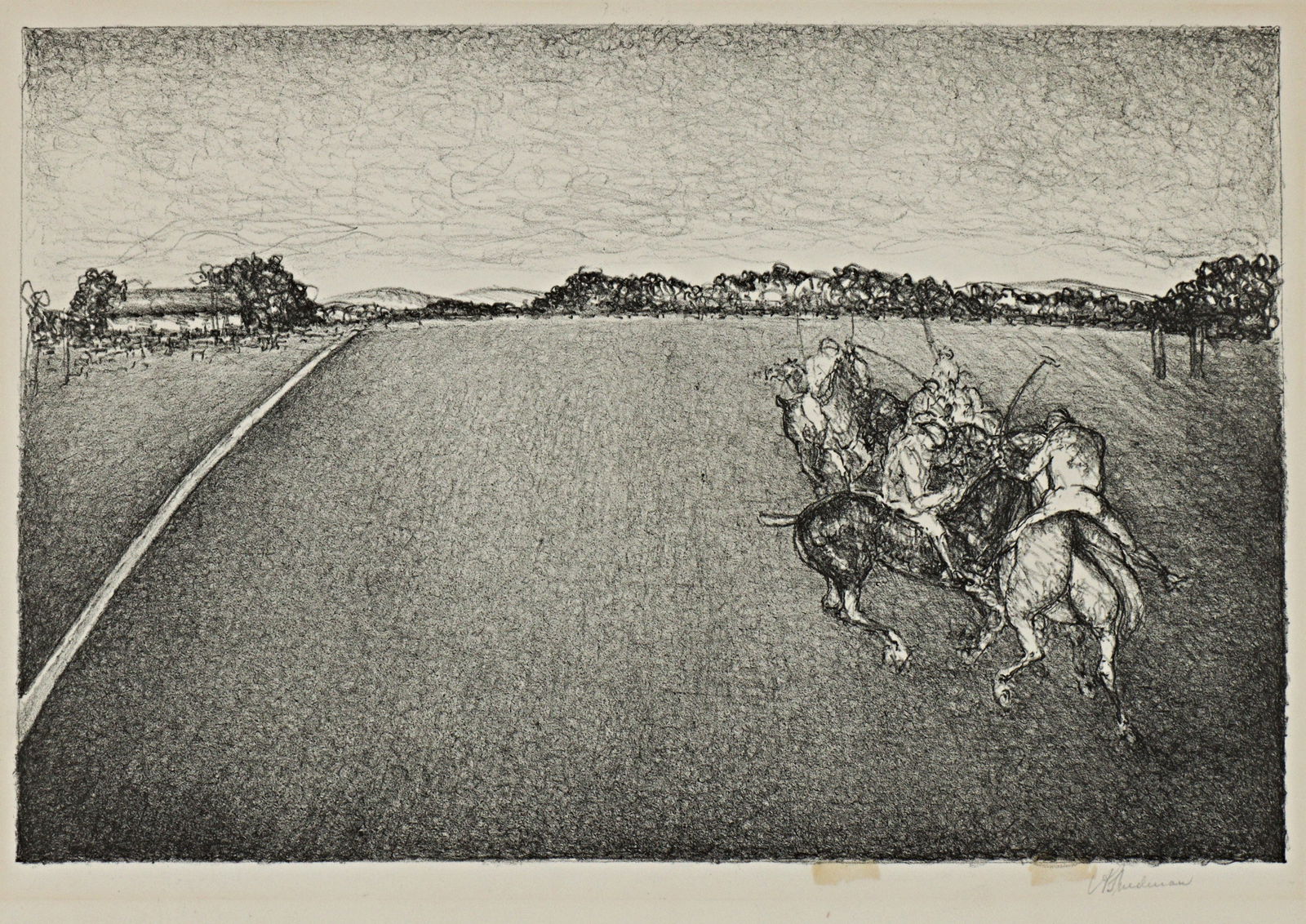 Arnold Aaron Friedman, New York (1879-1946), Polo Players, lithograph, 12"H x 16"W: Arnold Aaron Friedman New York (1879-1946) Polo Players lithograph Signed lower right. Biography from the Archives of askART: Modernist painter Arnold Friedman, was born in New York City. He did not s