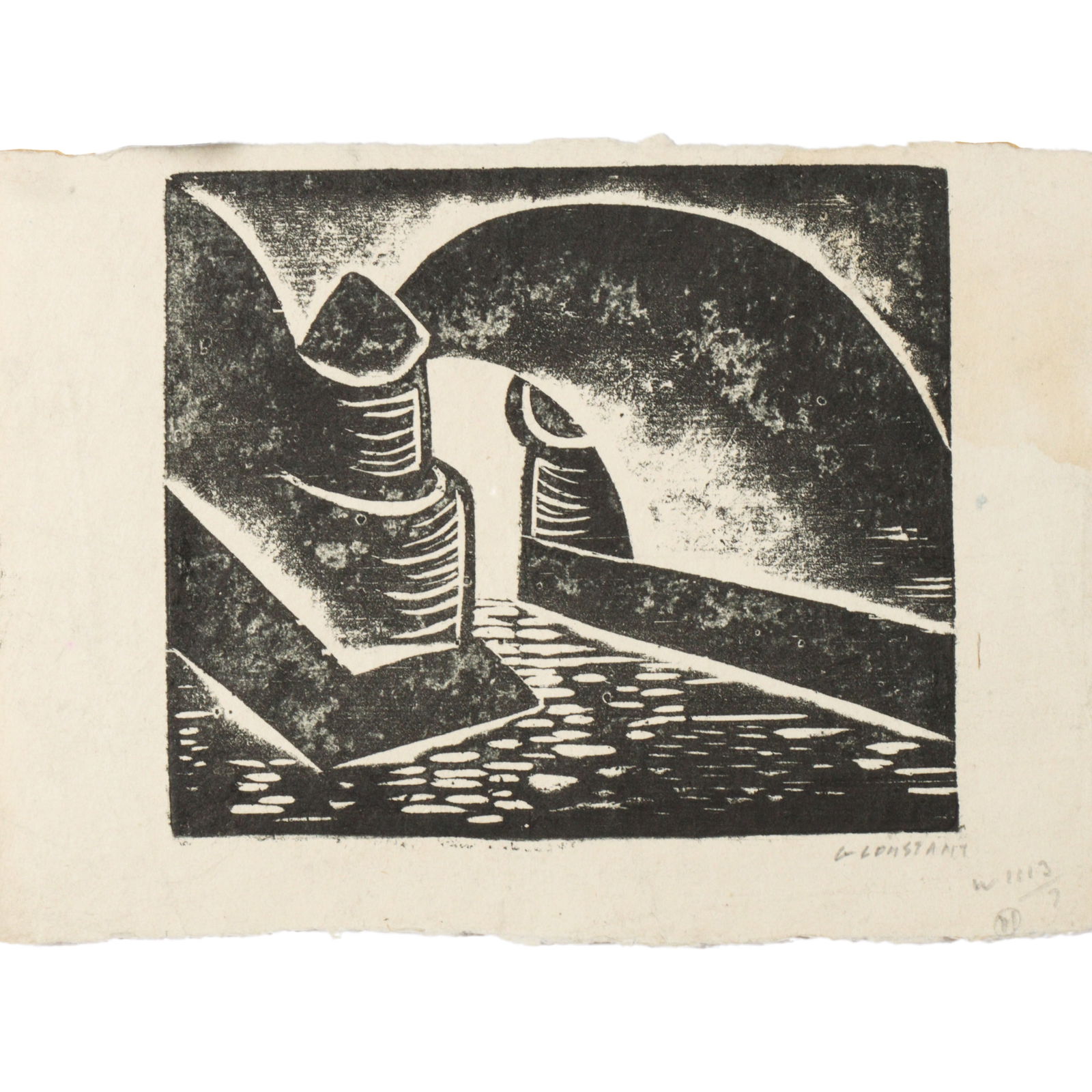 George J. Zachary Constant, New York / Greece (1892-1978), Dayton's Bridge, woodcut, 7"H x 9 7/8"W (1 of 12)