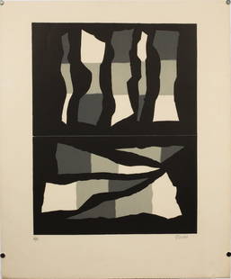 Leon Gischia, French (1903 - 1991), abstract, lithograph, 23"H x 19 1/8"W (sheet): Leon Gischia French (1903 - 1991) abstract lithograph Pencil signed lower right, numbered 6/52 lower left. Biography from HaninaFineArts.com: Léon Gischia was one of the most influential artists of t