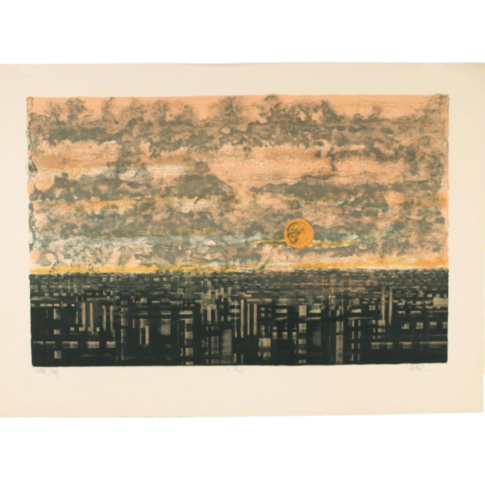 Richard Aberle Florsheim, Illinois (1916-1979), Smog, Lithograph, 18 1/2"H x 25 3/4"W (1 of 10)