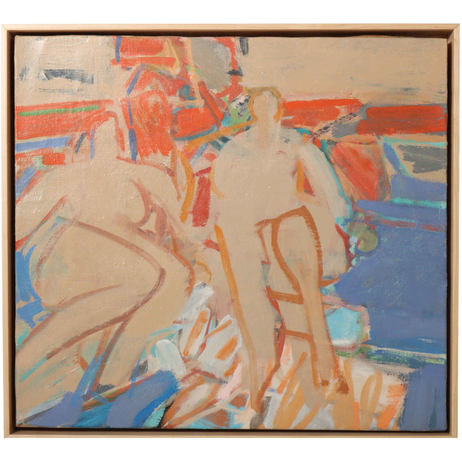 Charles Cajori, American (1921-2013), Untitled (Two Figures at the Beach), 1989, acrylic on canvas, (1 of 12)