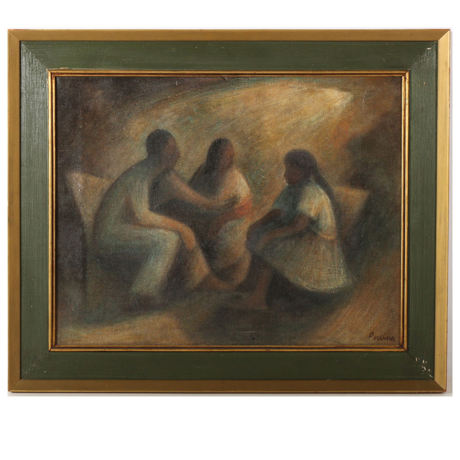 Aurelio Pescina, Mexican (1938 - 1990), Consejos, oil on canvas, 13 1/2"H x 17 1/4"W (sight), 18"H x (1 of 11)