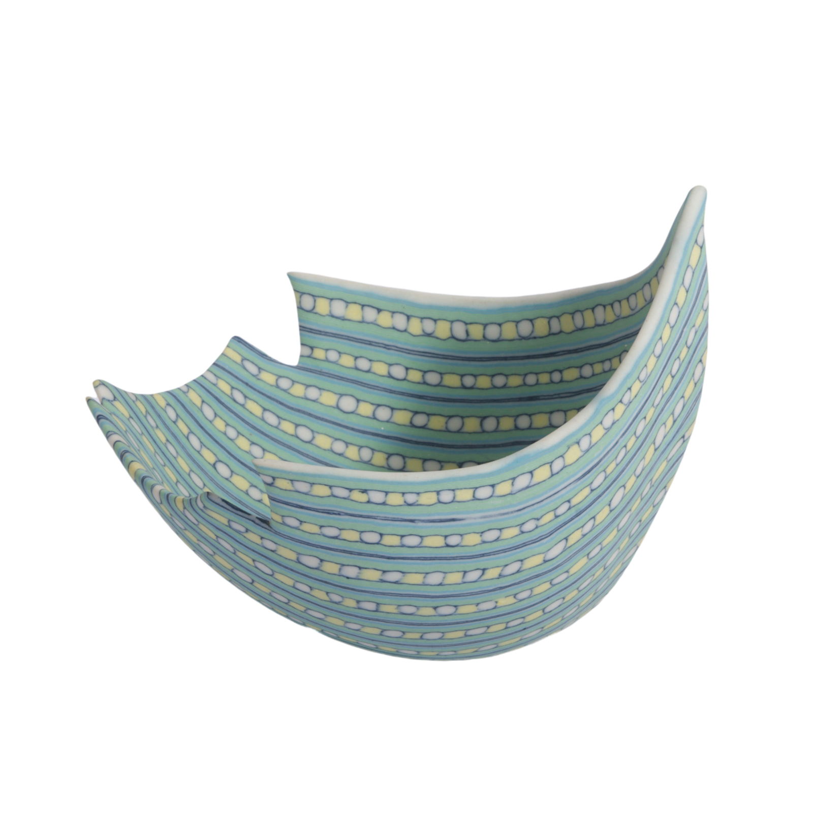 Dorothy Feibleman, American (B. 1951), studio pottery vessel, porcelain, nerikomi technique, 2 1/2"H (1 of 9)