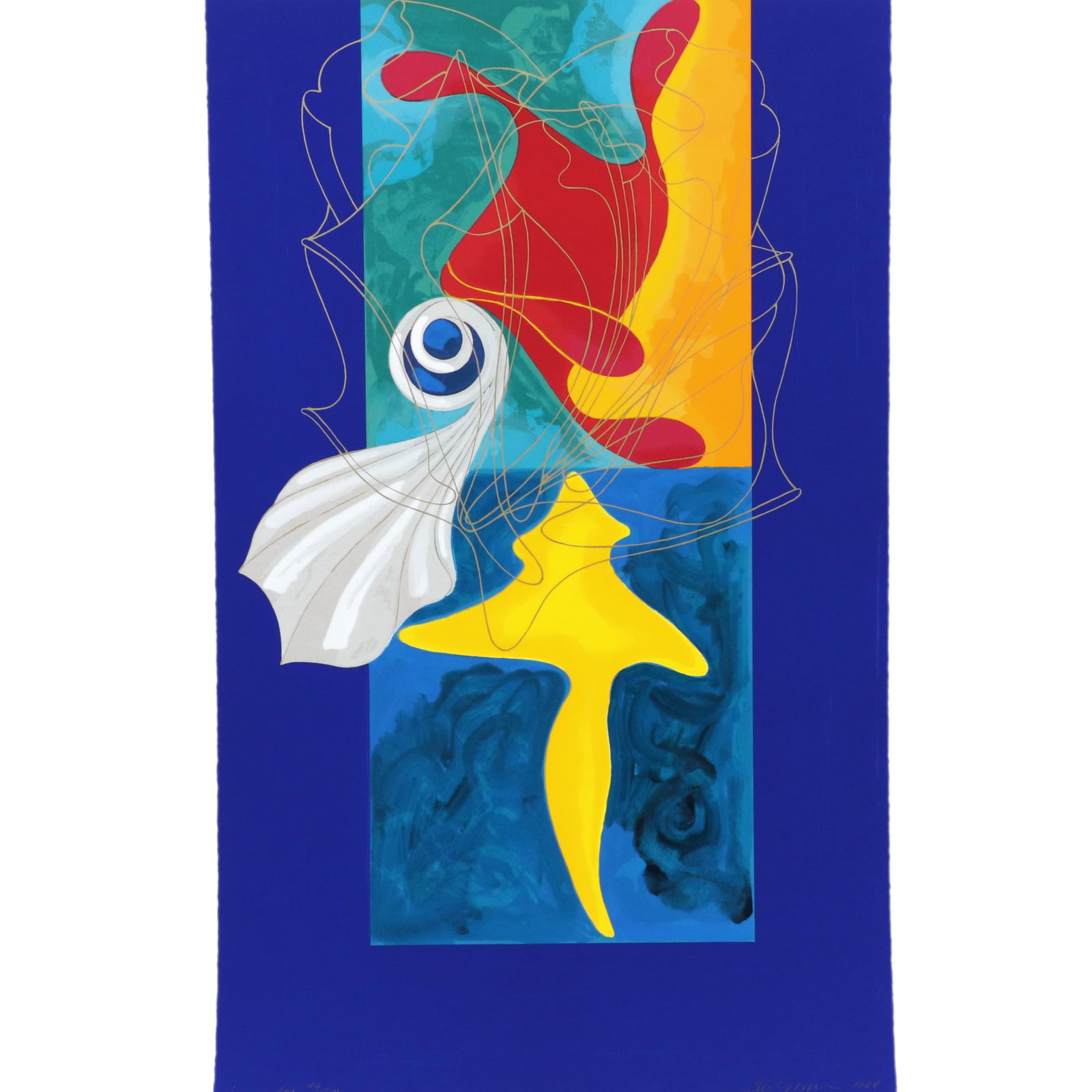 Steven Sorman, American (b.1948), I am too, 2000, mixed media hand painted print collage, 38"H x 23 (1 of 9)