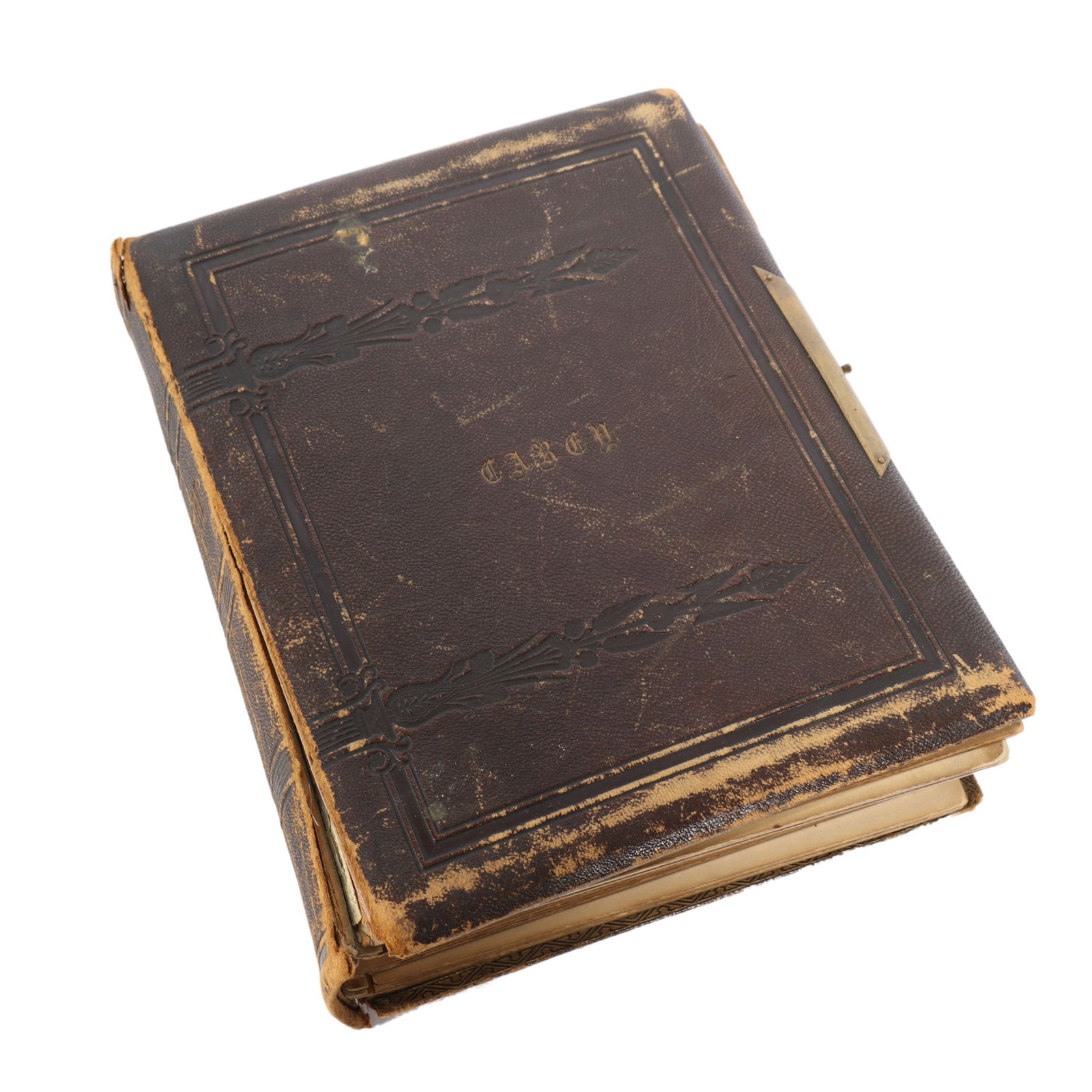Antique Victorian leather bound family album with mainly CDV Carte de Visite portraits. Almost full. (1 of 20)