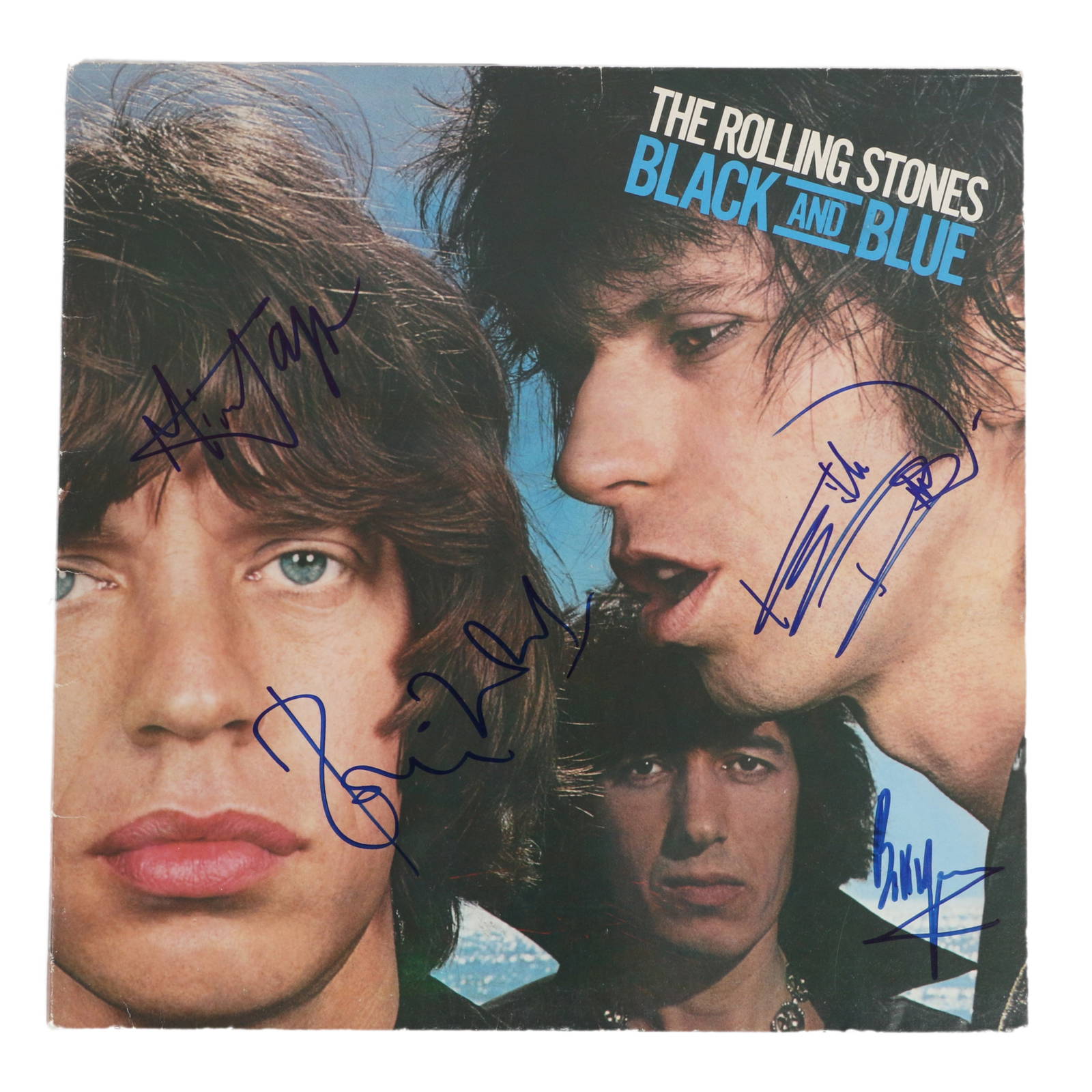 Rolling Stones Autographed Black And Blue Album Auction