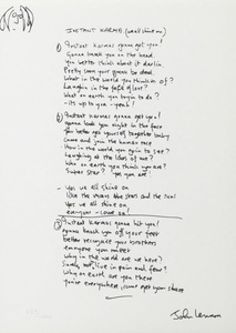 John Lennon - Woman Framed Limited Edition Hand Written Lyrics