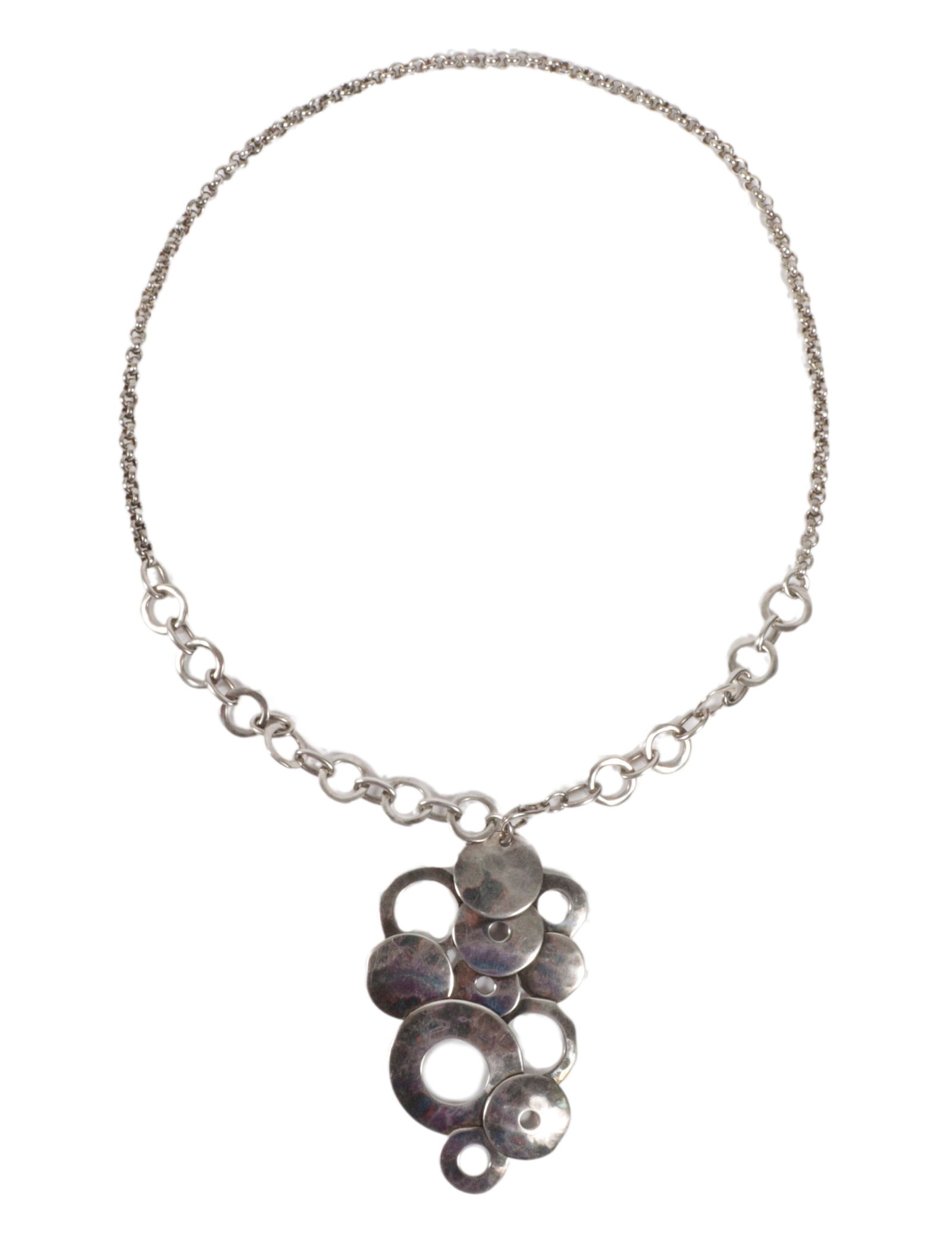 Robert Lee Morris RLM sterling silver modernist necklace 21"L x 4"W: Robert Lee Morris RLM sterling silver modernist necklace 21"L x 4"W