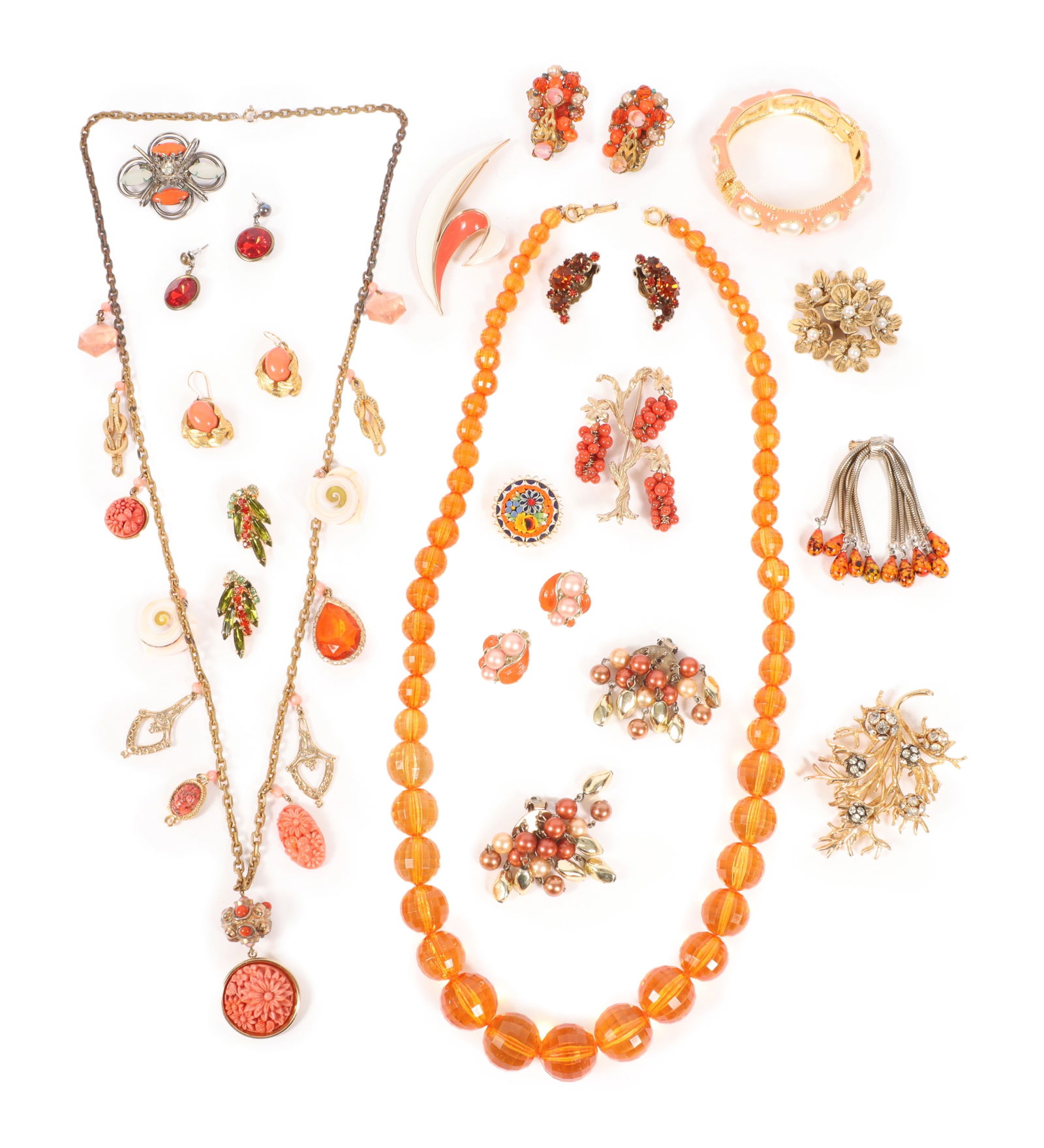 Vintage costume jewelry group including: Wiess, Castlecliff, Robert, Trifari, Marvella, DeNicola, (1 of 11)