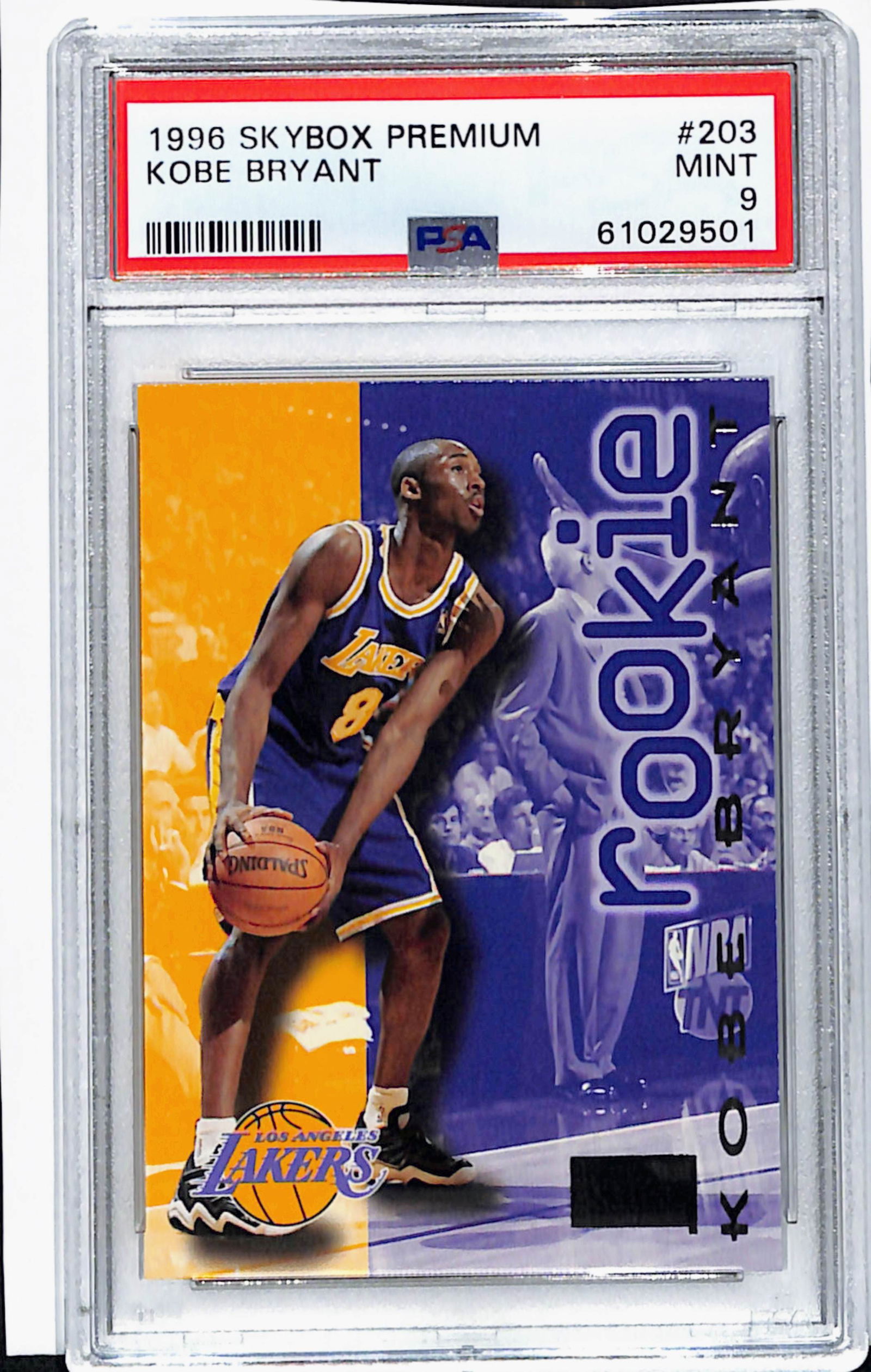 1996 Skybox Premium Kobe Bryant Rookie Basketball Card #203 PSA 9 Mint (1 of 2)