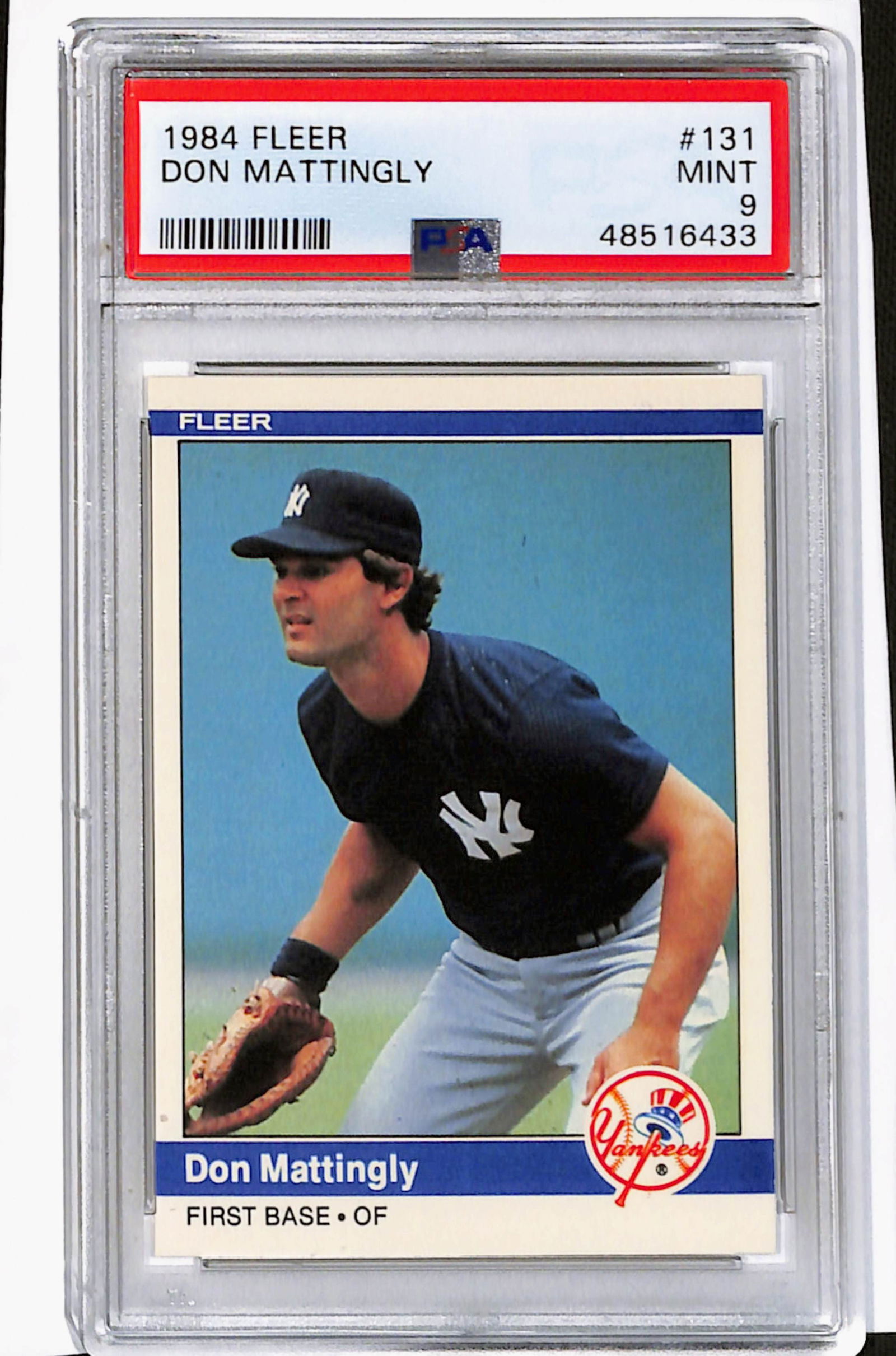 1984 Fleer Don Mattingly Rookie Baseball Card #131 PSA 9 Mint (1 of 2)