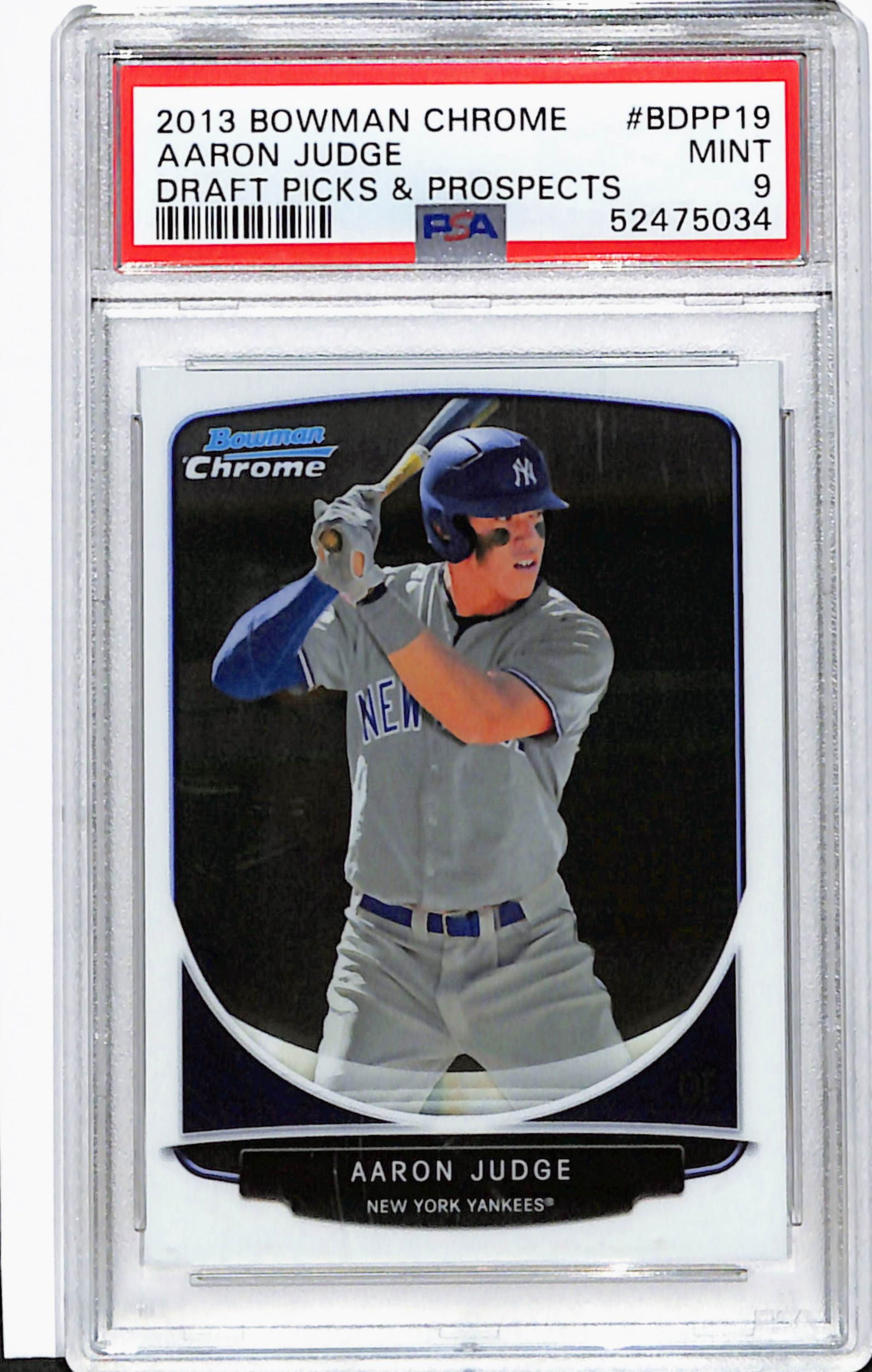 2013 Bowman Chrome Draft Picks & Prospects Aaron Judge Rookie Card #BDPP19 PSA 9 Mint (1 of 2)