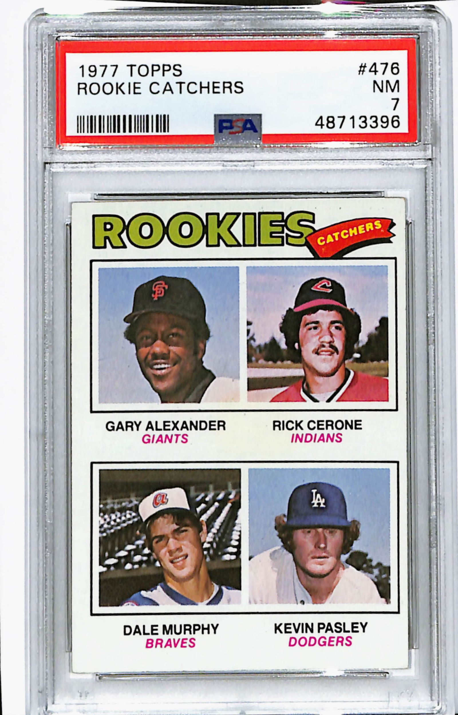 1977 Topps Dale Murphy Rookie Card #476 PSA 7 NM (1 of 2)
