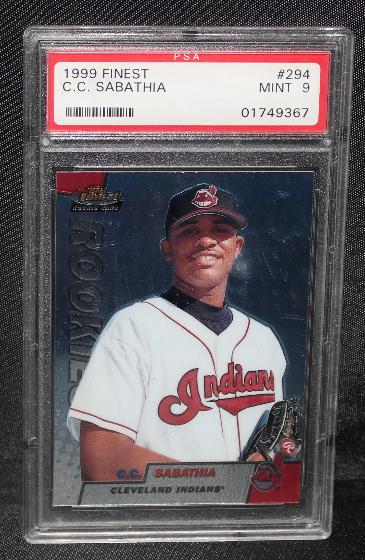 1999 Topps Finest C.C. Sabathia Rookie Baseball Card #294 PSA 9 Mint (1 of 2)