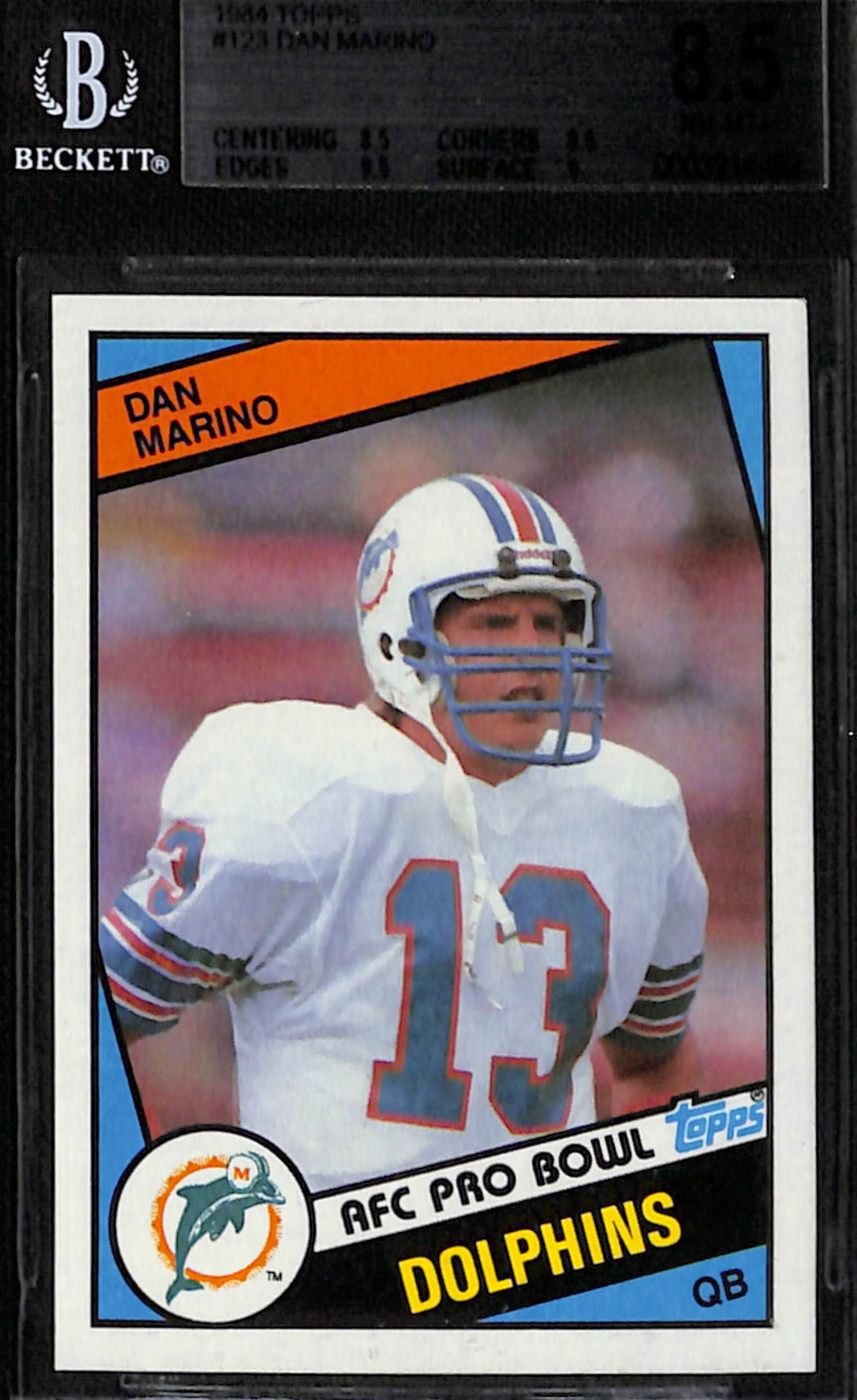 1984 Topps Dan Marino Football Card #123 BGS 8.5 NM-MT+ (1 of 2)