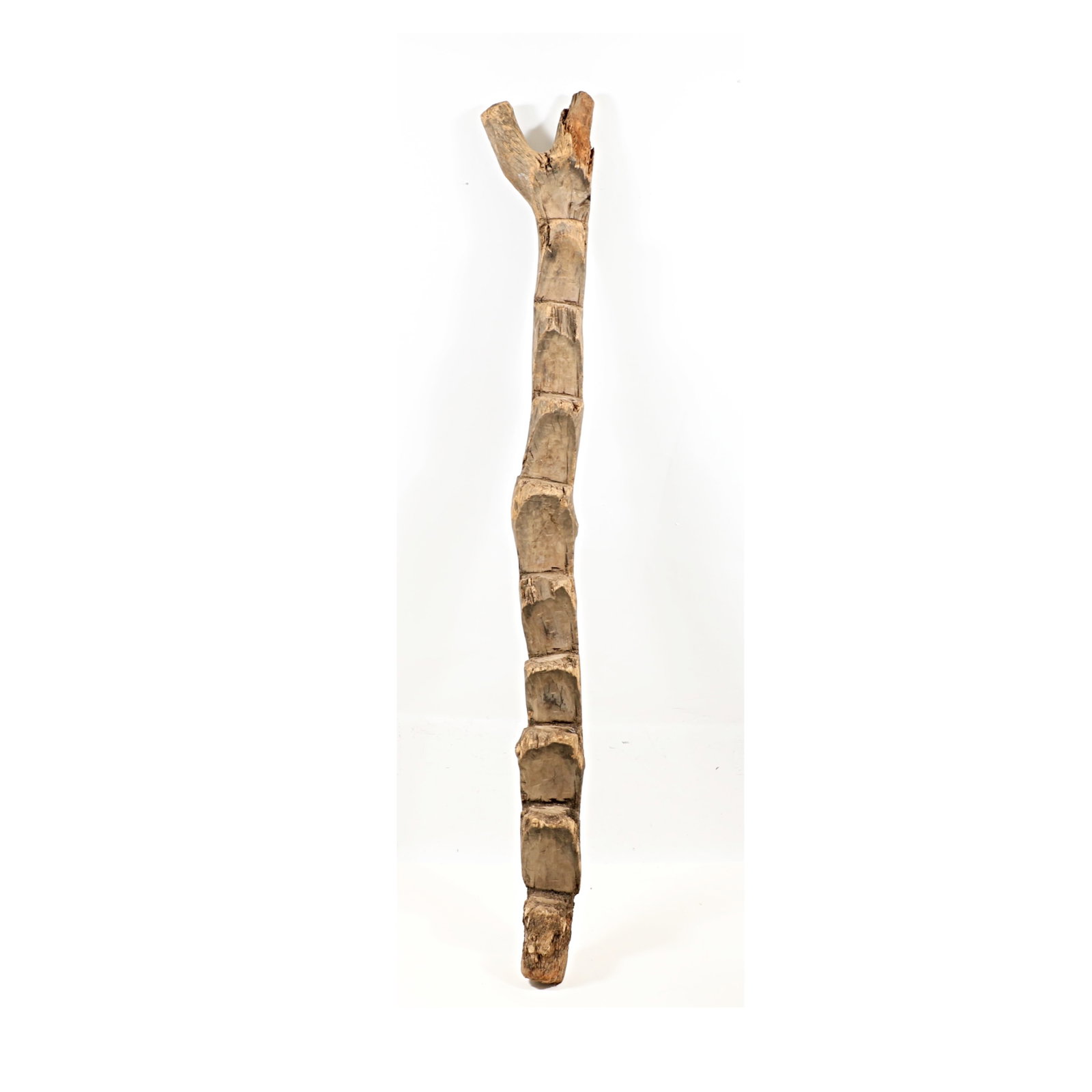 African primitive tribal carved hard wood ladder stepping post, 7" 8"H x 12"W: African primitive tribal carved hard wood ladder stepping post 7" 8"H x 12"WThis item requires local pickup or third party shipping.