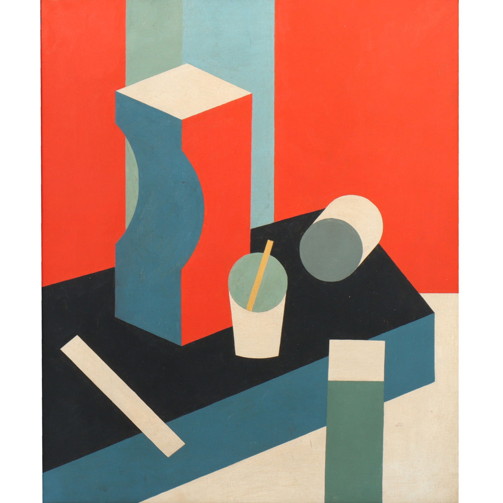 Patrick Henry Bruce, American (1881 - 1937), objects on a table, abstract still life, oil on canvas,: Patrick Henry Bruce American (1881 - 1937) objects on a table, abstract still life oil on canvas "P.H. Bruce" written on the stretcher verso. Biography from the Archives of askART: The following was w