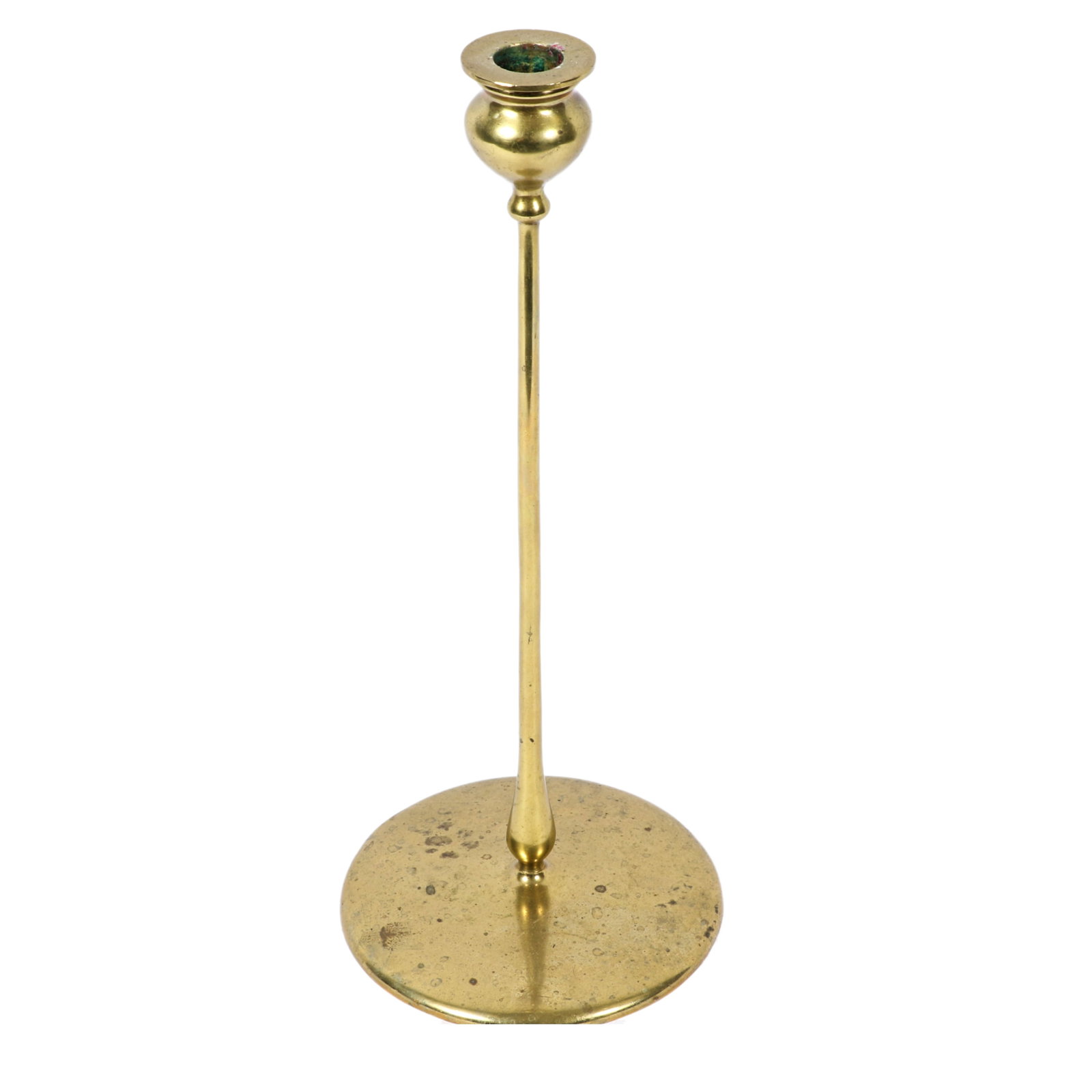 Robert Jarvie (1865-1941) Delta Brass Candlestick. 14"H x 6"Diam. (1 of 11)