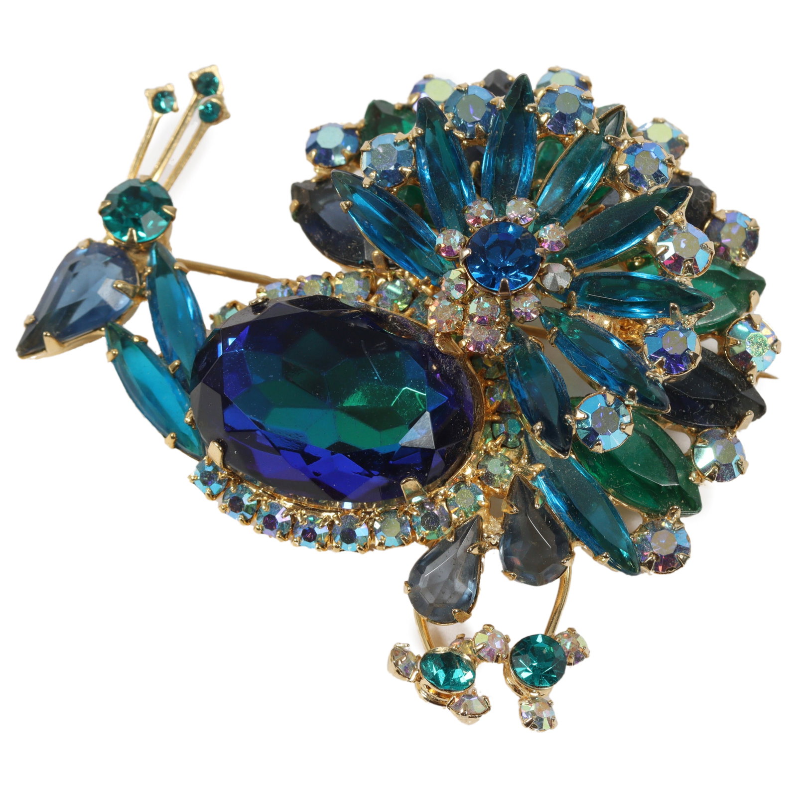 DeLizza & Elster Juliana book piece peacock brooch, Provenance: From the collection of Cheryl (1 of 5)