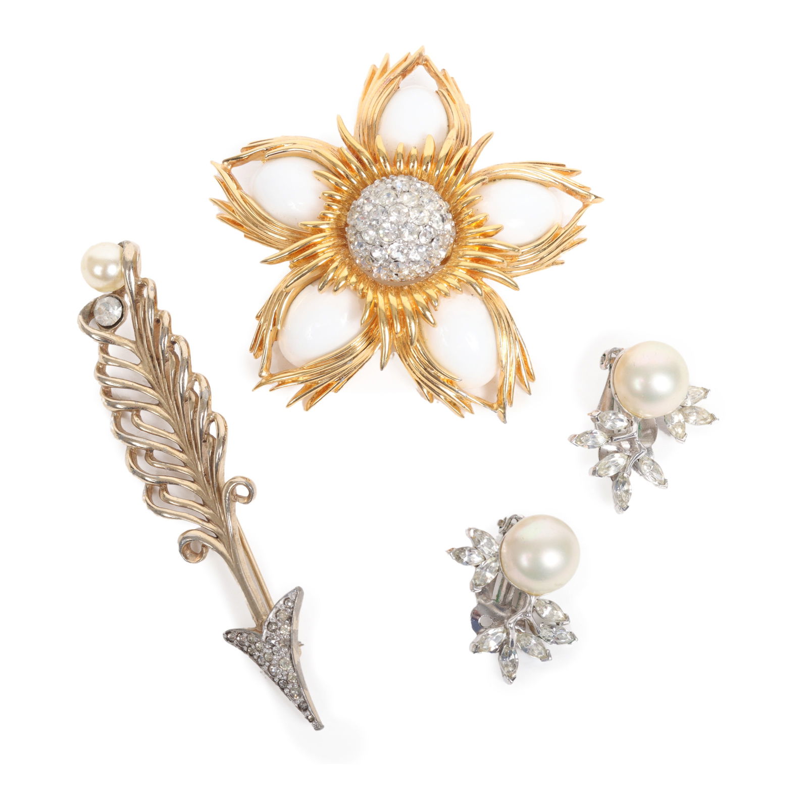 Jomaz 3pc group with two brooches and earrings. (1 of 13)