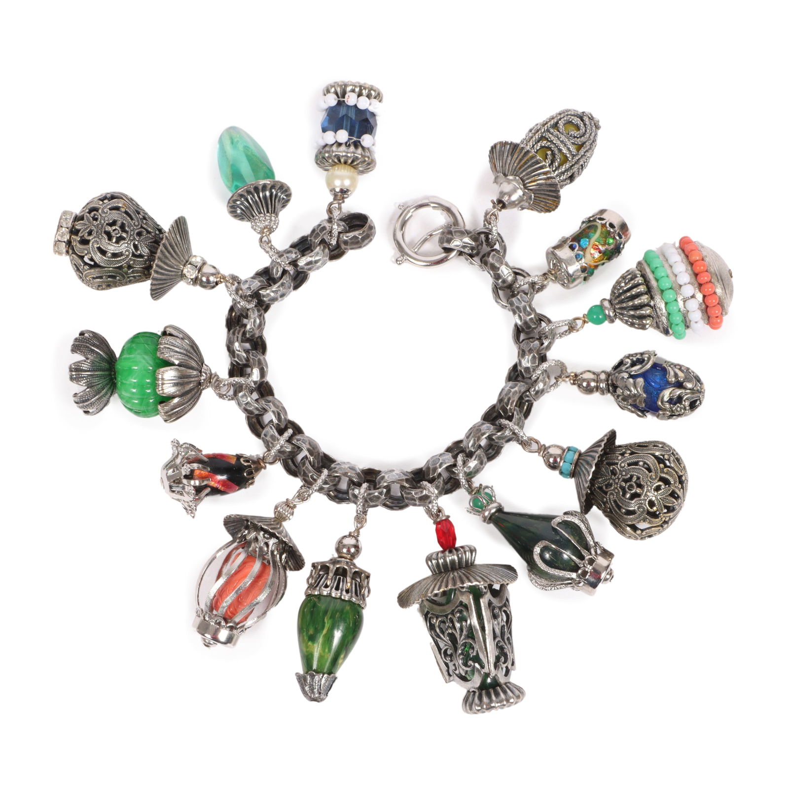 Napier multicolored chunky charm bracelet.Provenance: From the collection of Cheryl Killmer. (1 of 7)
