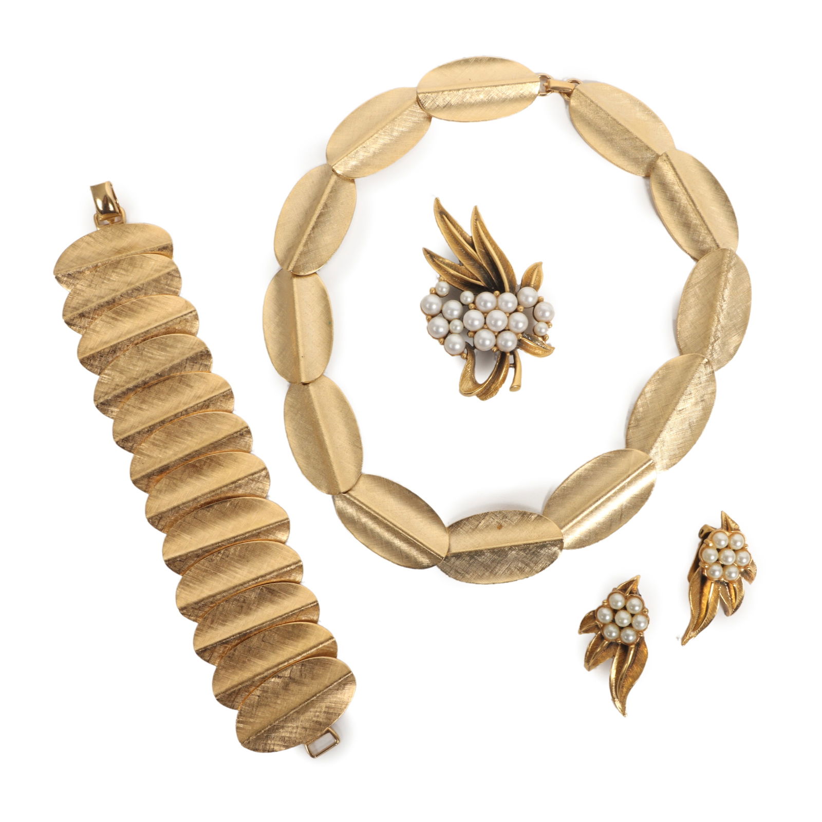 Napier panel necklace and bracelet with Tortolani pendant and matching earrings. (1 of 13)