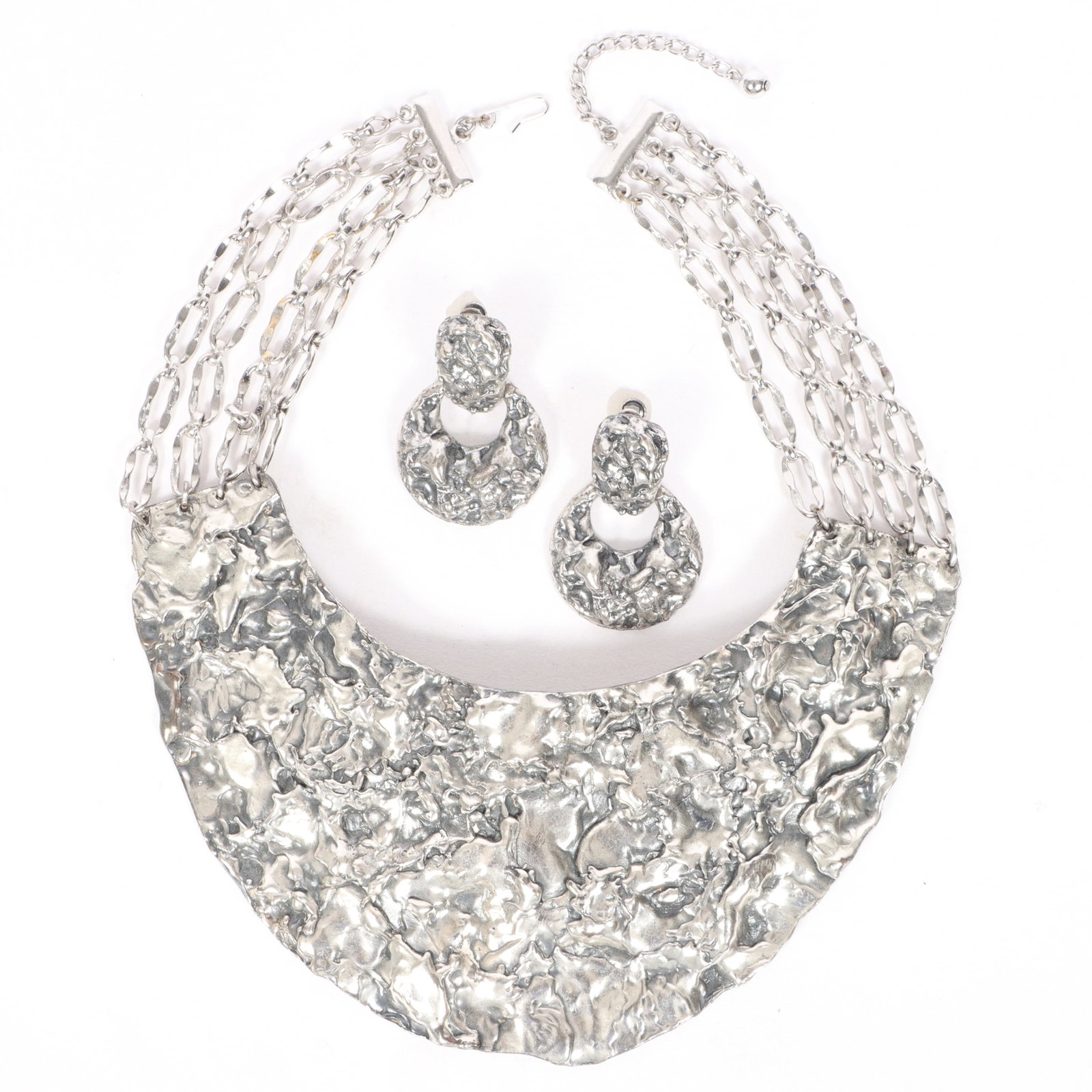 Napier Matching Set Including earrings and bib necklace.: Napier Matching Set Including earrings and bib necklace. Provenance: From the collection of Cheryl Killmer. 14"L x 2 3/4"W (neckalce)