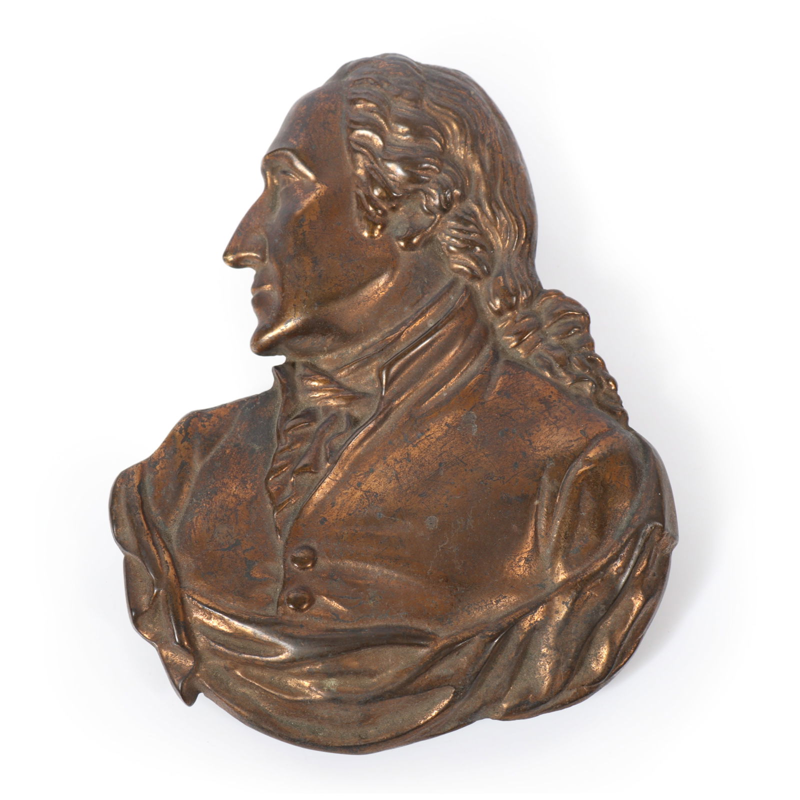 George Washington American President bronze profile plaque 7 1/2"H x 5 3/4"W: George Washington American President bronze profile plaque 7 1/2"H x 5 3/4"W