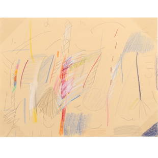 Robert Breer, American (1926 - 2011), abstract, 1965, pencil, pastel, crayon, 16 1/4"H x: Robert Breer American (1926 - 2011) abstract, 1965 pencil, pastel, crayon Signed verso. Biography from Butler Institute of American Art: Robert Breer's career as artist and animator spans 50 years and