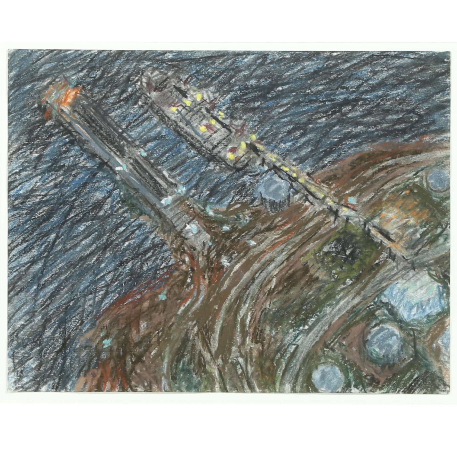 Yvonne Helene Jacquette, American (1934 - 2023), Searsport Harbor Night I, 1982, pastel on paper,: Yvonne Helene Jacquette American (1934 - 2023) Searsport Harbor Night I, 1982 pastel on paper Exhibited: Holly Solomon Gallery, NY; Brooke Alexander Gallery, NY Biography from the Archives of askART: 