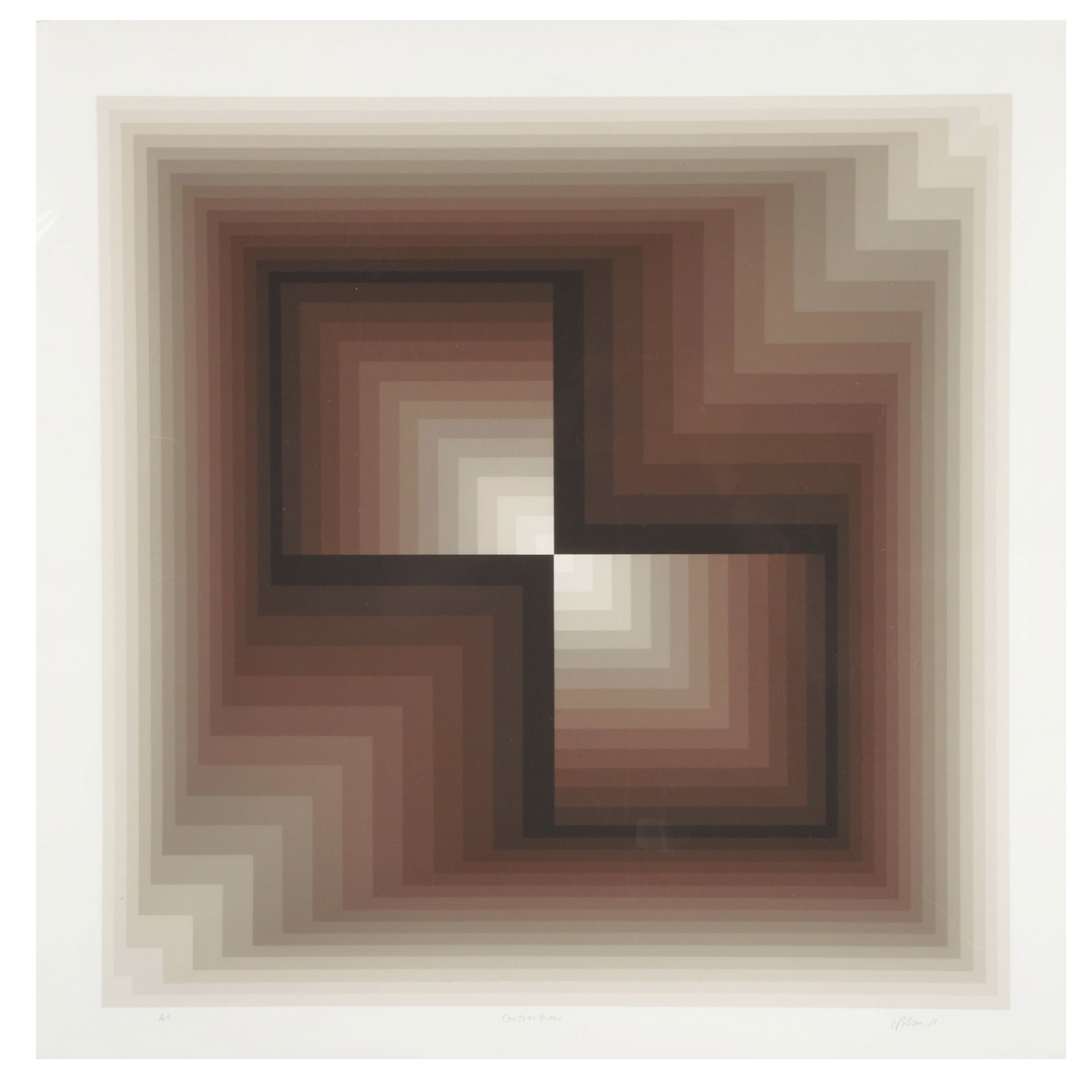 Jurgen Peters, German (1936-1997), Contraction, 1981, op art lithograph, 27"H x 27"W, 30 1/4"H x 30 (1 of 11)