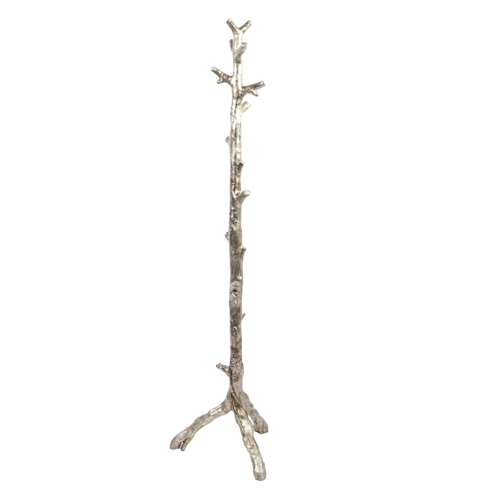 Silvered Modern Decorator Branch Form Naturalistic Twig Coat Rack