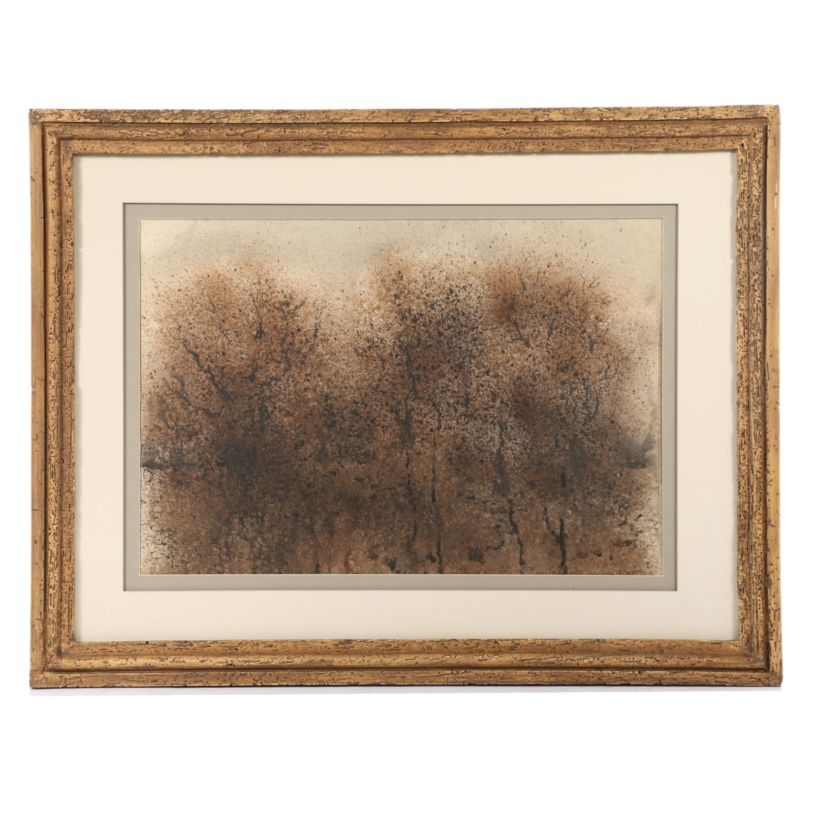 Harry Allen Davis Jr., Indiana (1914-2006), landscape with trees, acrylic on paper, 17 1/4"H x 26"W: Harry Allen Davis Jr. Indiana (1914-2006) landscape with trees acrylic on paper Signed lower right. Biography from Wickliff & Associates Auctioneers, Inc.: Born in Hillsboro Indiana in 1914, he moved