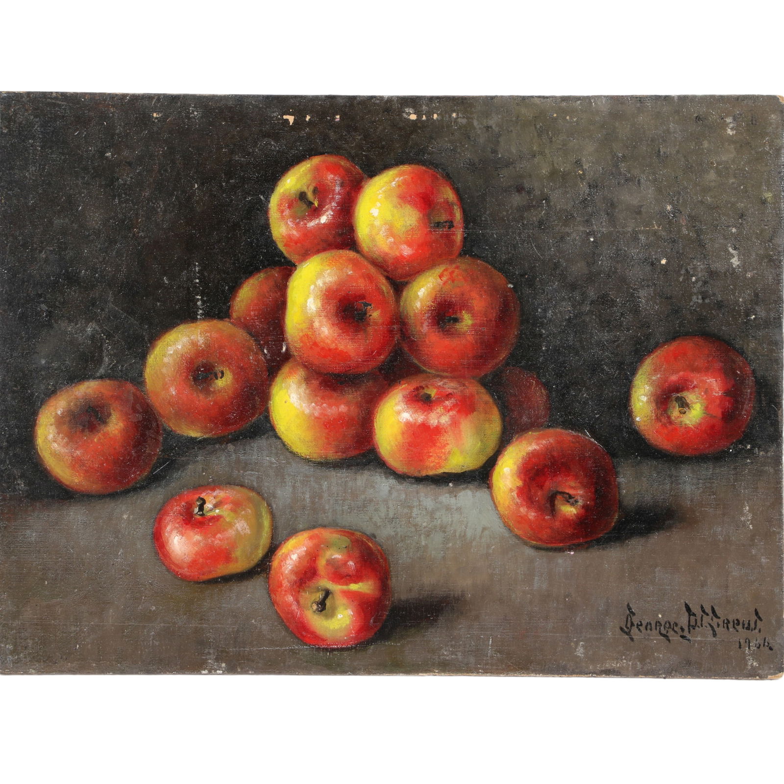 George W. Drew, New York (1875-1968), Lady Apples, 1966, oil on board, 10 1/4"H x 14"W (1 of 14)