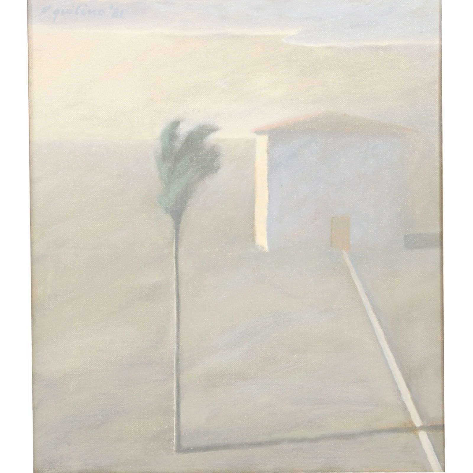 Donald Aquilino, American (20th Century), landscape, 1981, oil on canvas, 15 1/2"H x 13 1/2"W (1 of 8)
