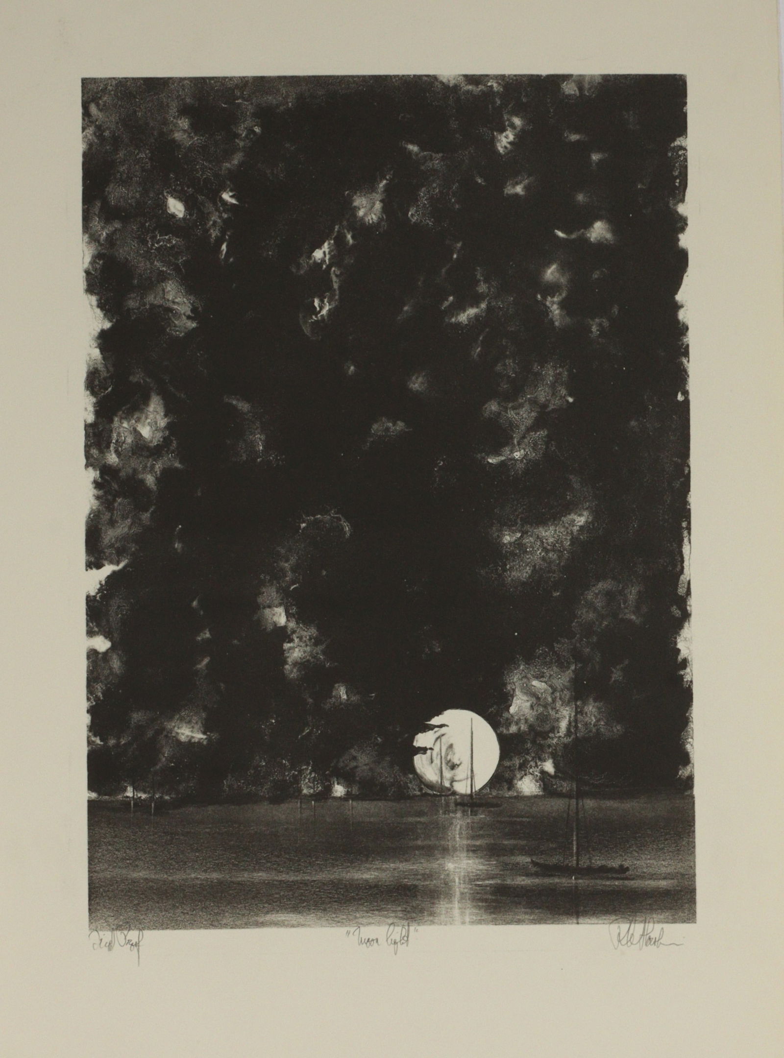 Richard Aberle Florsheim, Illinois (1916-1979), Moon Light, lithograph, 18"H x 13"W (1 of 7)