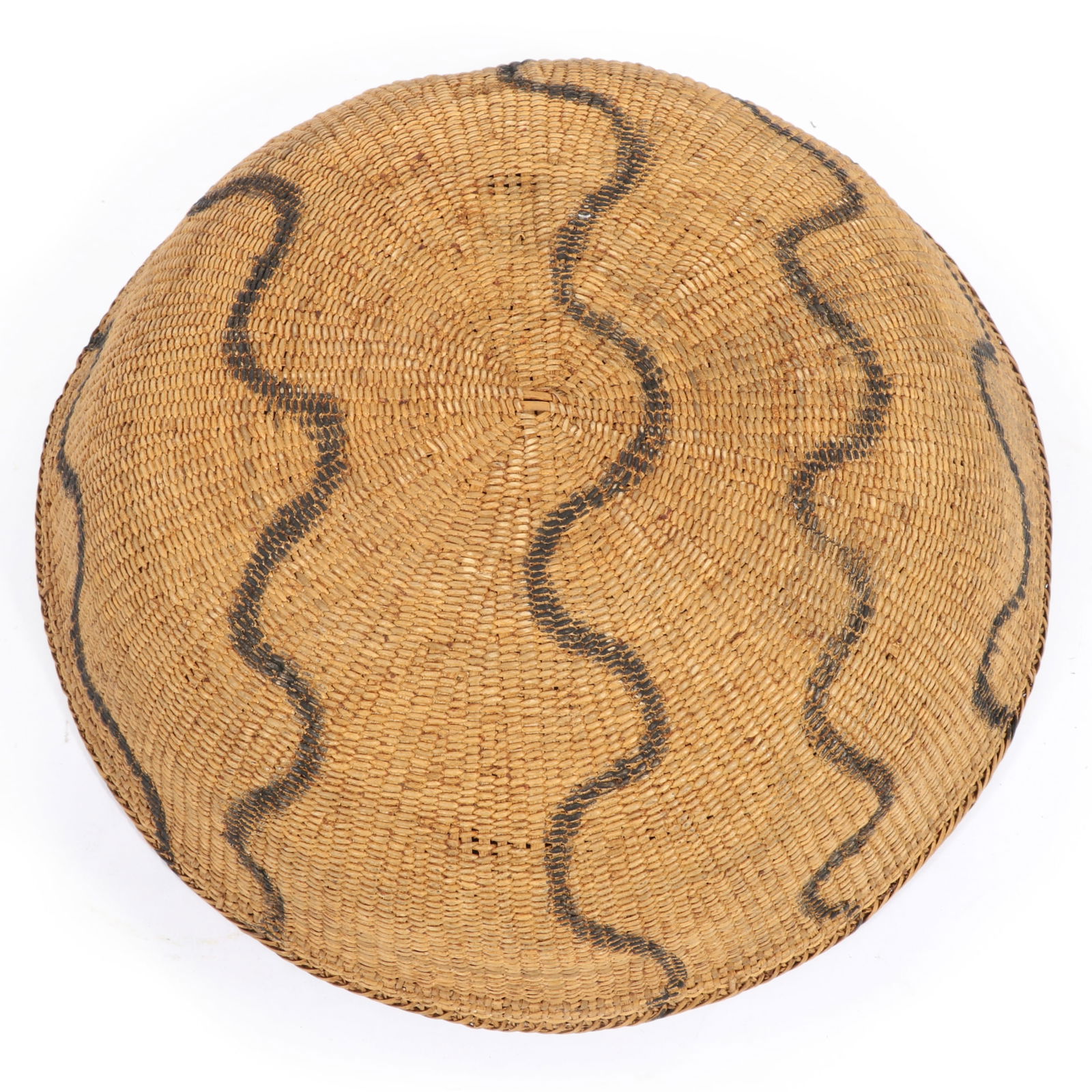 Brazilian Yanomami woven gathering basket 3 3/4"H x 13 1/4"Diam. (1 of 6)