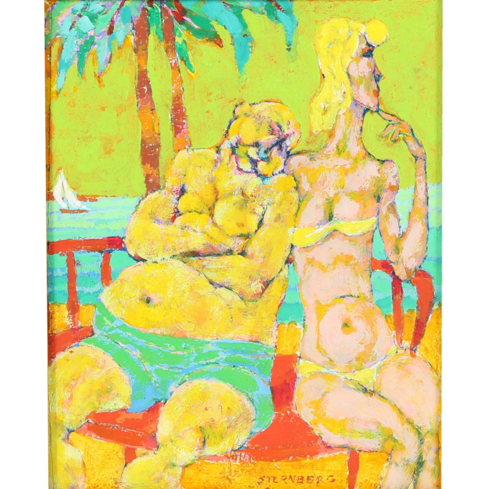 Harry Sternberg, New York, California (1904 - 2001), Palm Springs #4, 1956, oil on masonite, 9 1/2"H (1 of 7)