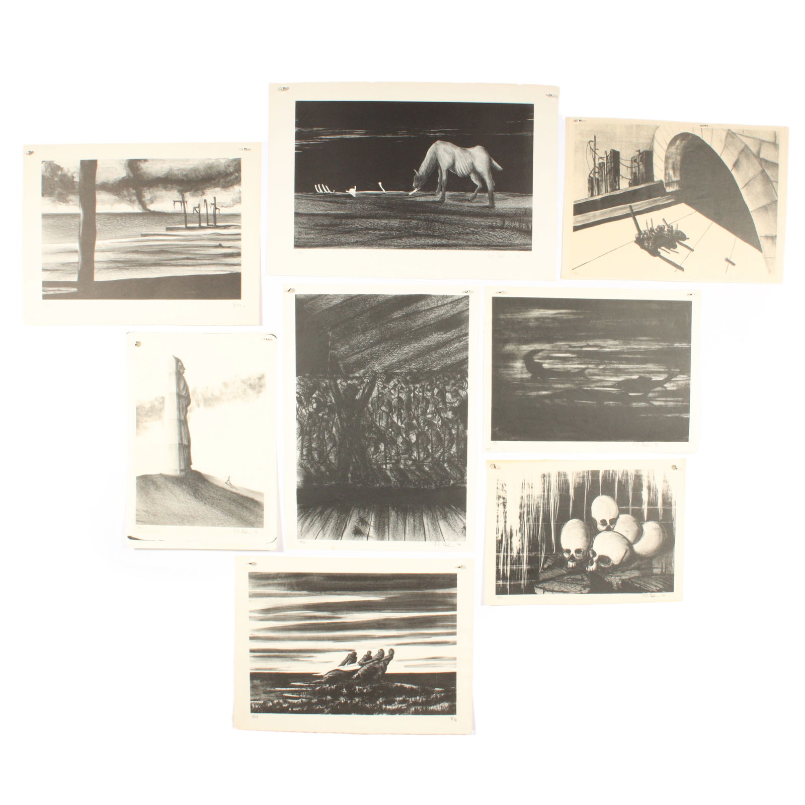 Richard Aberle Florsheim, Illinois (1916-1979), figural, landscape, city scene, 1944 / 1946, 8 (1 of 20)