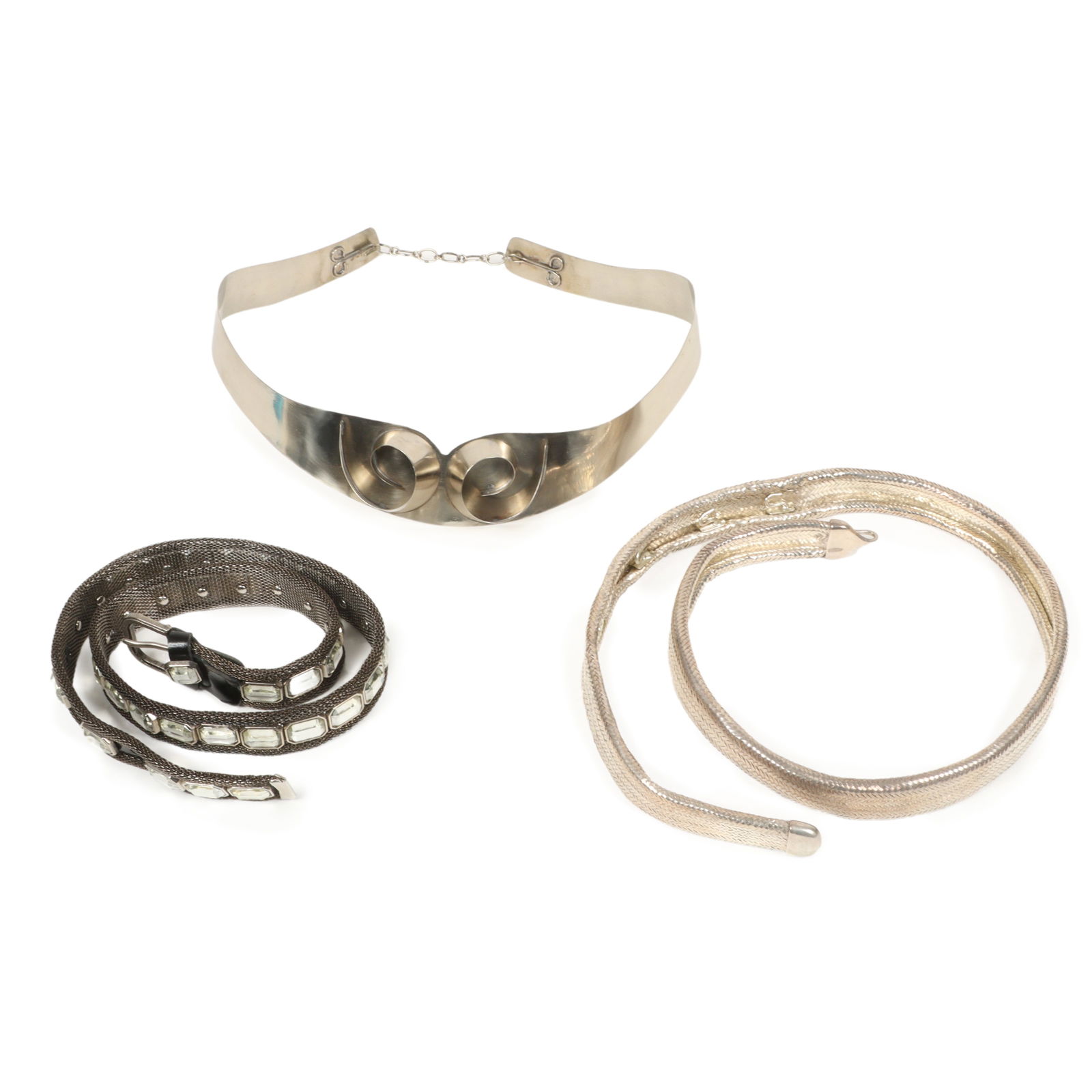 Emanuel Ungaro Parallele Vintage Designer couture belt with dimensional accents, sterling silver (1 of 18)