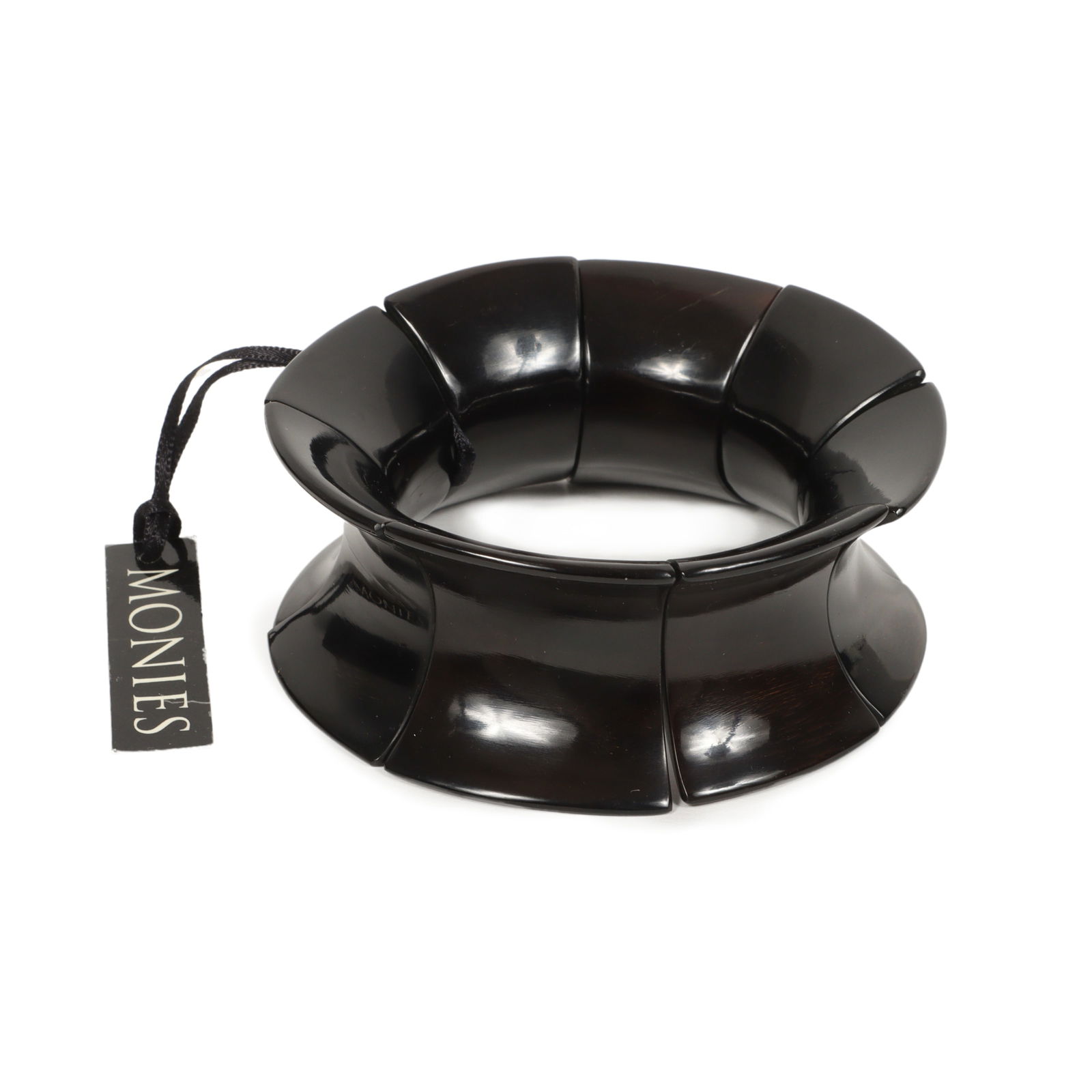 Monies black flaring horn stretch panel bracelet with tag. (1 of 7)