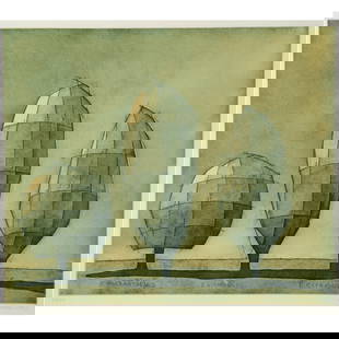Suzanne Caporael, Illinois, New York (b. 1949), The Architecture of Trees: Eucalyptus, 1991, etching: Suzanne Caporael Illinois, New York (b. 1949) The Architecture of Trees: Eucalyptus, 1991 etching and aquatint Pencil signed and dated lower right, numbered 32/40 lower left. Biography from Richard Gr
