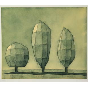 Suzanne Caporael, Illinois, New York (b. 1949), The Architecture of Trees: Eucalyptus, 1991, etching: Suzanne Caporael Illinois, New York (b. 1949) The Architecture of Trees: Eucalyptus, 1991 etching and aquatint Pencil signed and dated lower right, numbered 32/40 lower left. Biography from Richard Gr