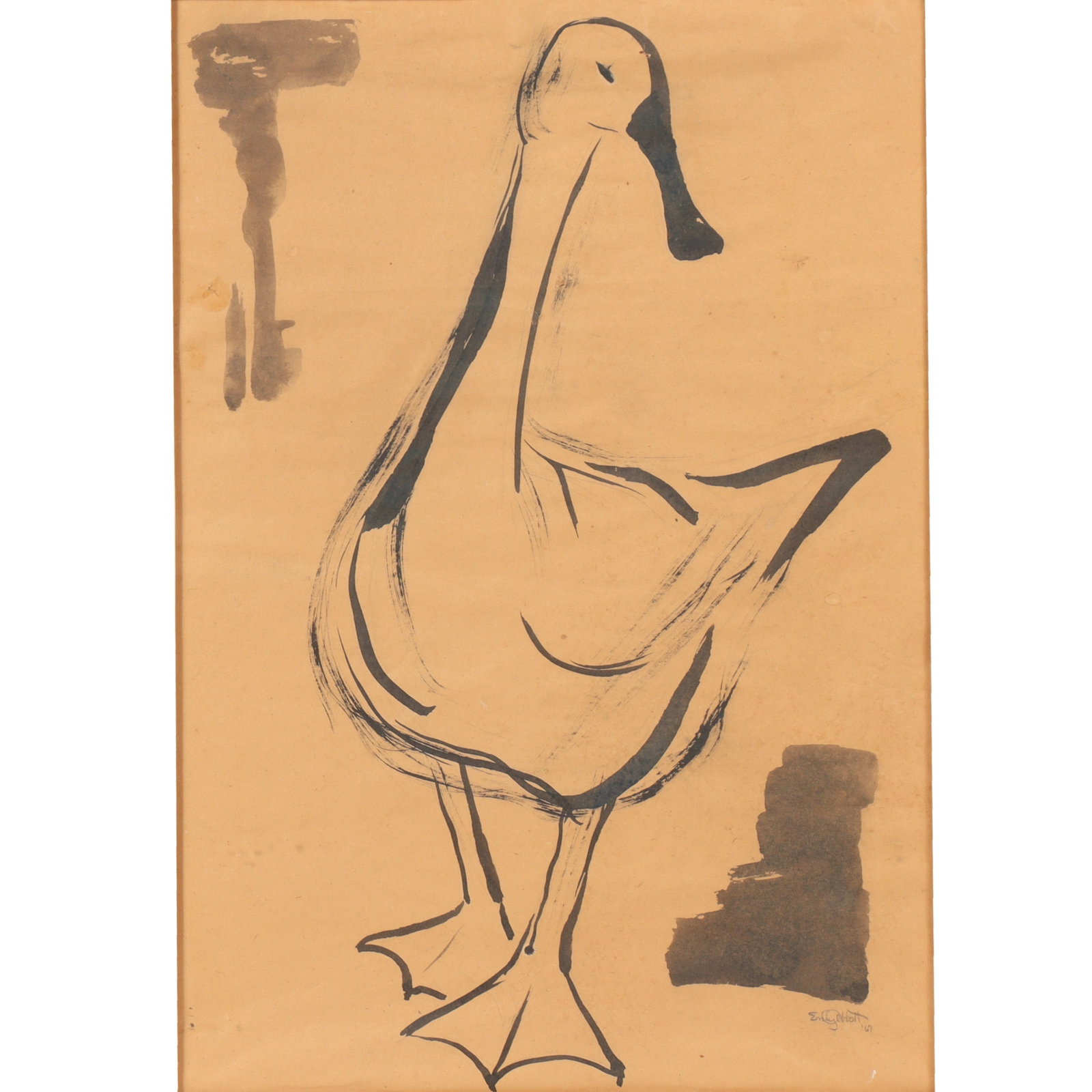 Emily Abbott, New Jersey, Minnesota (1900 - 1989), Peking duck, 1967, ink and wash on paper, 21: Emily Abbott New Jersey, Minnesota (1900 - 1989) Peking duck, 1967 ink and wash on paper Signed and dated lower right. Biography from Jim's of Lambertville: Emily Abbott was born in Minneapolis, Minne