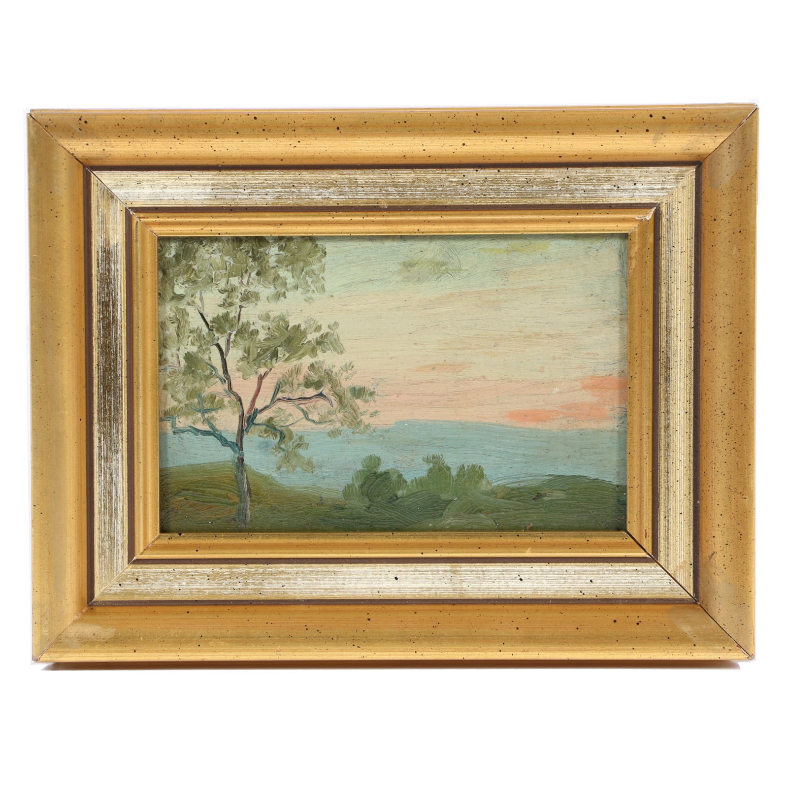 Eugene Higgins, American (1874-1958), landscape, oil on canvas, 3 1/2"H x 5 1/2"W (sight), 6 1/2"H x: Eugene Higgins American (1874-1958) landscape oil on canvas Includes letter of authentication. Provenance: Estate of Anita Higgins Cole, widow of Eugene Higgins Biography from the Archives of askART: 