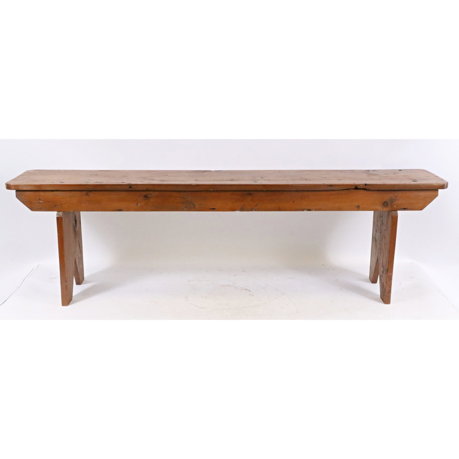 Wooden farmhouse rustic country primitive bench. 16 1/2"H x 10 1/2"D x 56" L: Wooden farmhouse rustic country primitive bench. 16 1/2"H x 10 1/2"D x 56" L