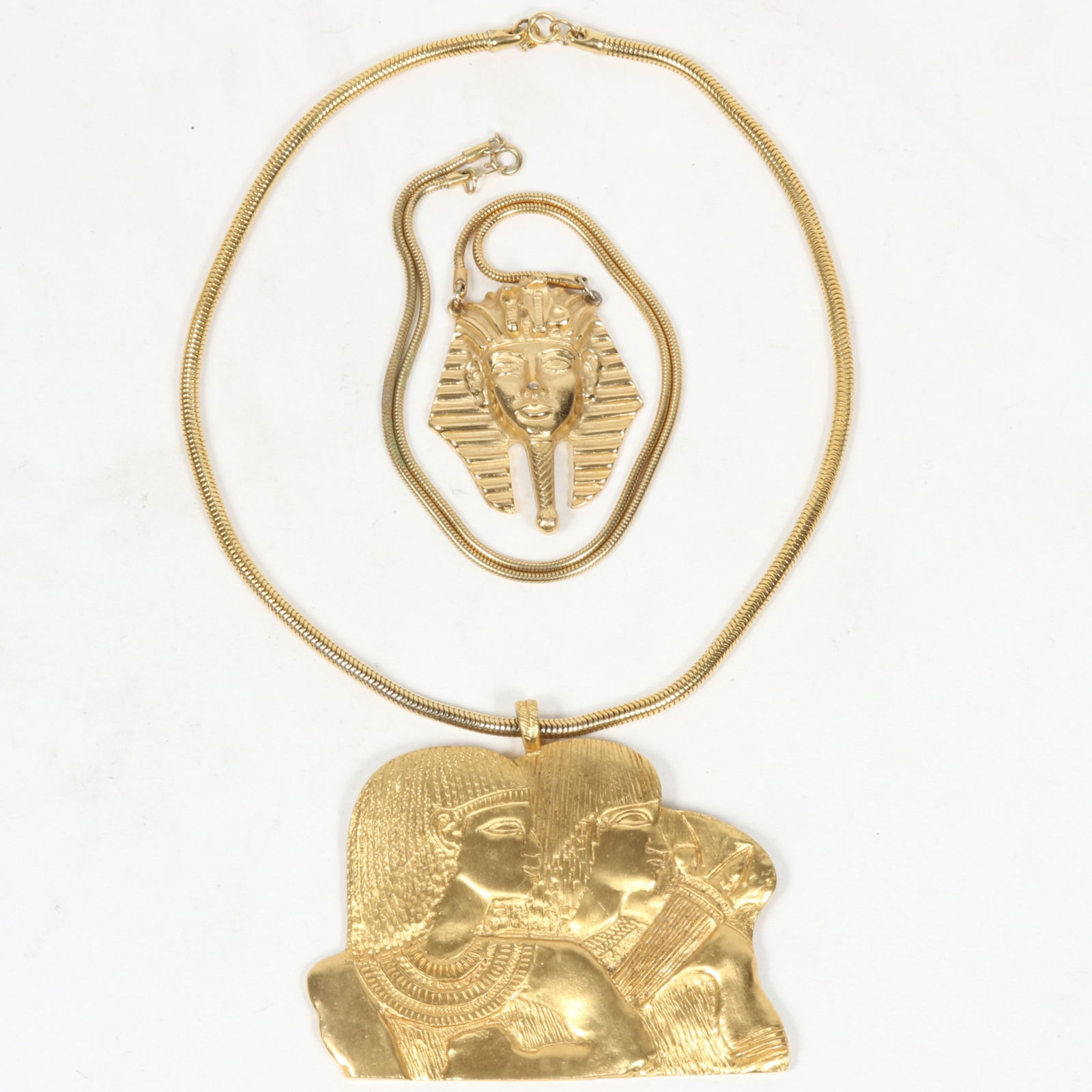 Napier Egyptian revival Pharoah pendant necklace with large Kenneth Jay Lane KJL Egyptian revival (1 of 8)