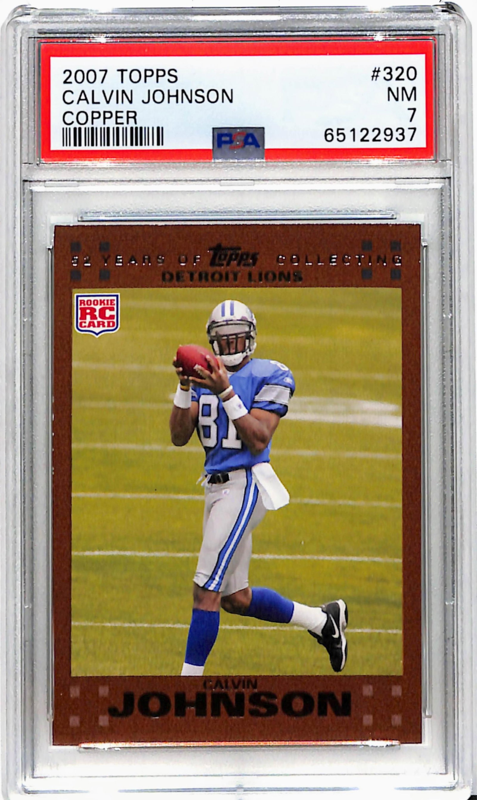 2007 Topps Copper Calvin Johnson Rookie #320 PSA 7 NM (1 of 2)